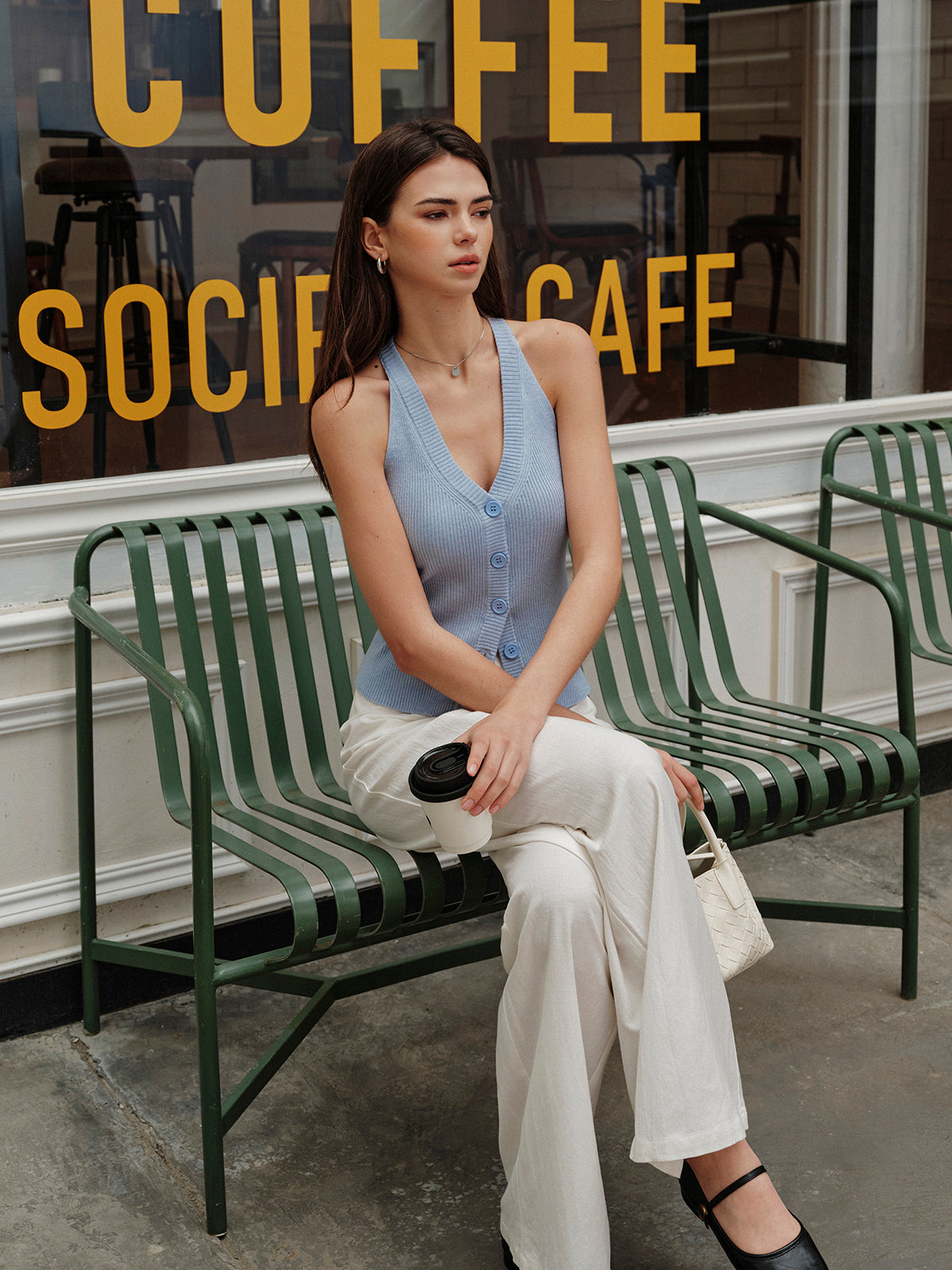 V-Neck Ripped Sweater Vest