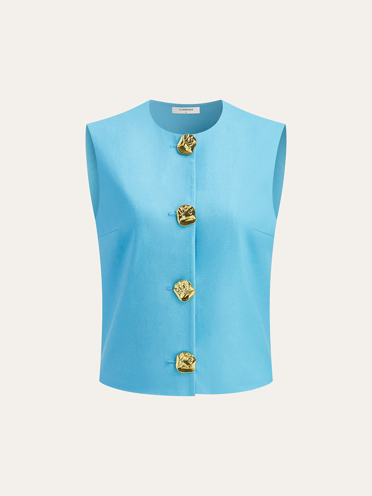 Weste aus Baumwolle und Leinen mit Knopfdetails