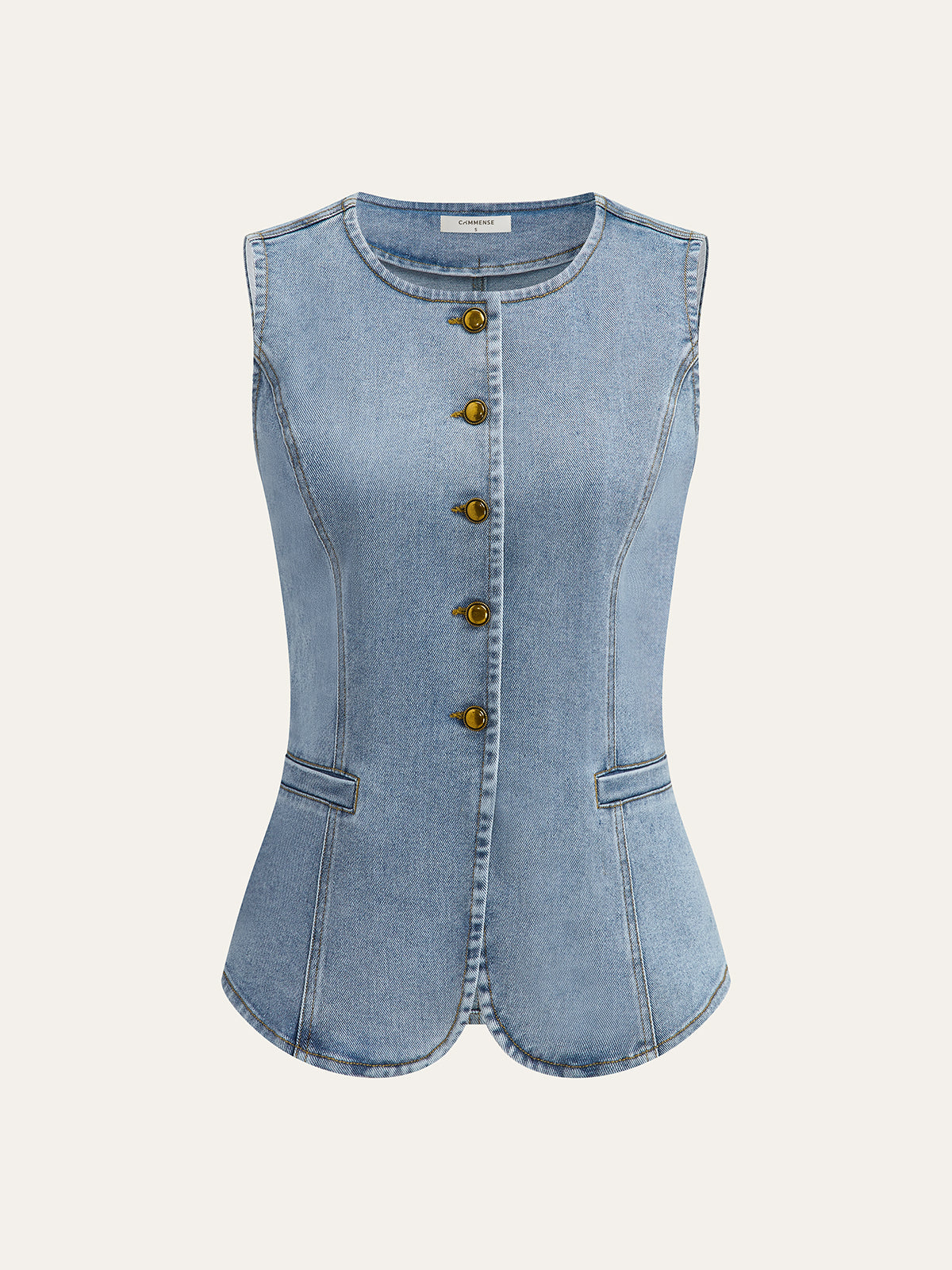 Ärmellose Jeansweste mit Knöpfen