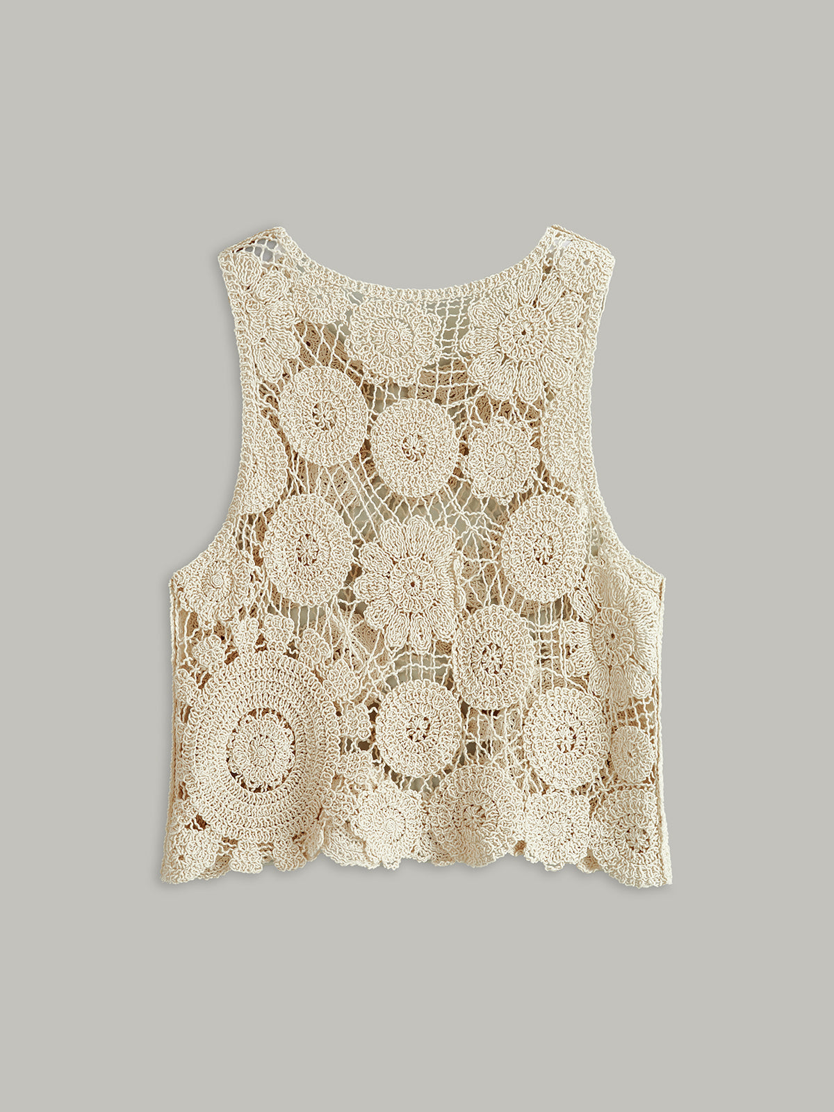 Ärmellose Strickweste aus Baumwolljacquard