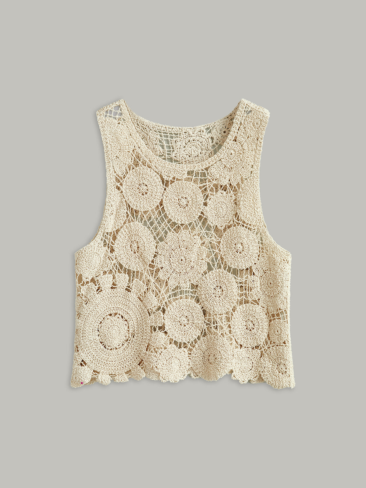 Ärmellose Strickweste aus Baumwolljacquard
