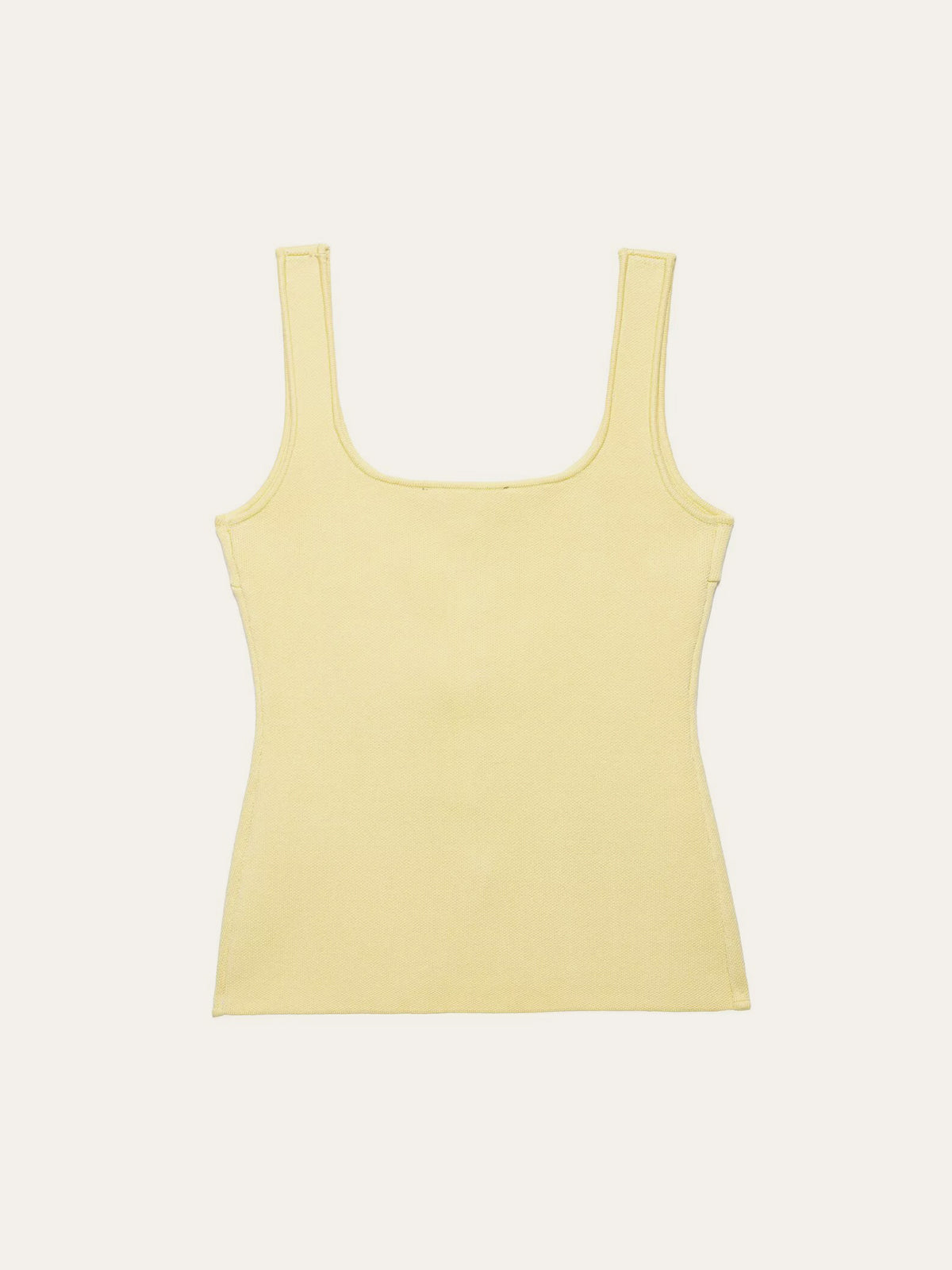 Curved Hem Grooved Knit Vest