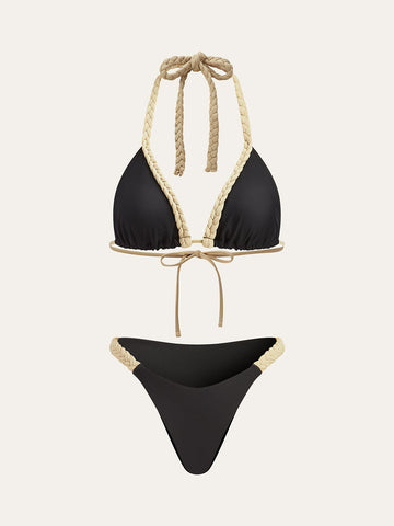 Bikini-Set mit geflochtenen Trägern