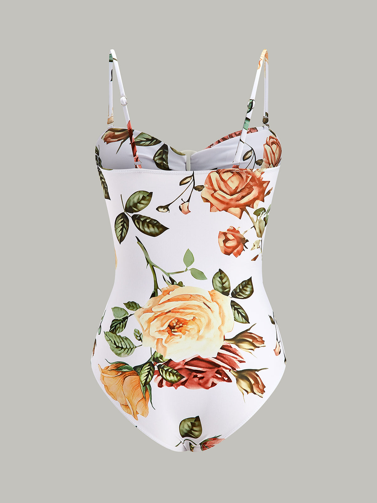 Floral Ring-Cut One-Piece Swimsuit