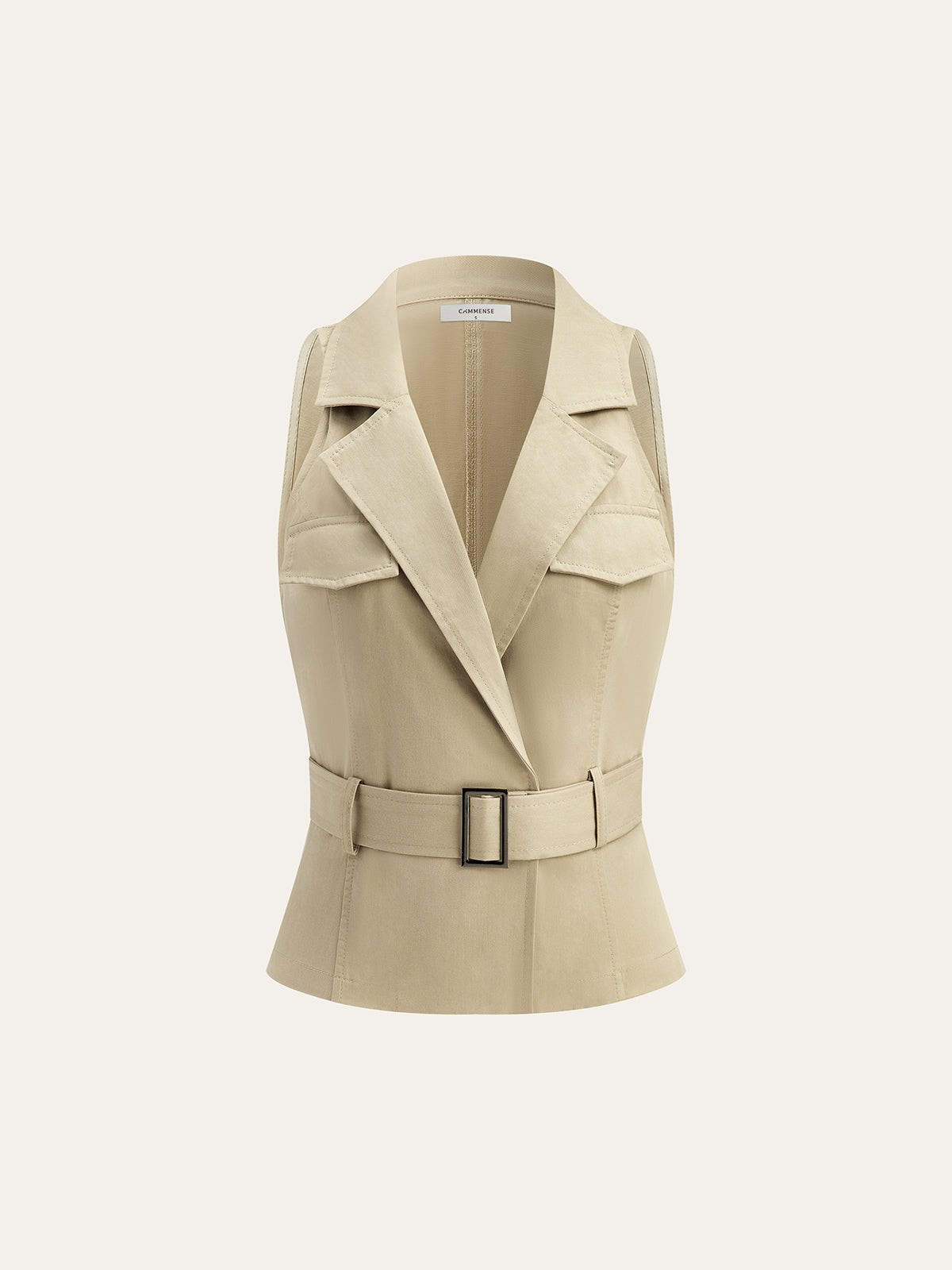 Sleeveless Vest with Belt