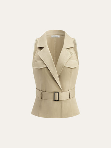 Sleeveless Vest with Belt