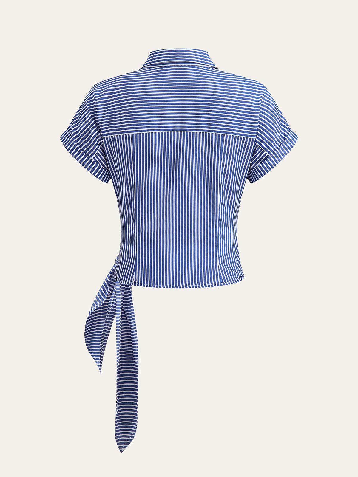 Striped Asymmetrical Draped Blouse