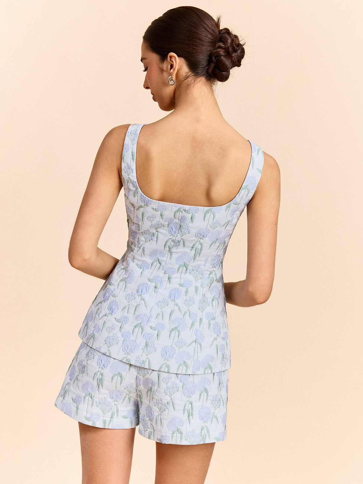 Weste mit floralem Jacquardmuster