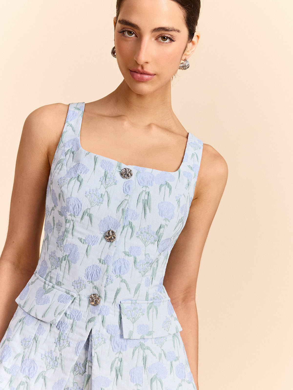 Weste mit floralem Jacquardmuster