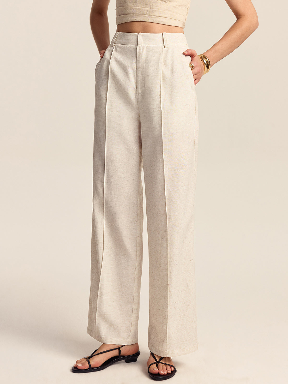 Tencel-Linen Blend Trousers 