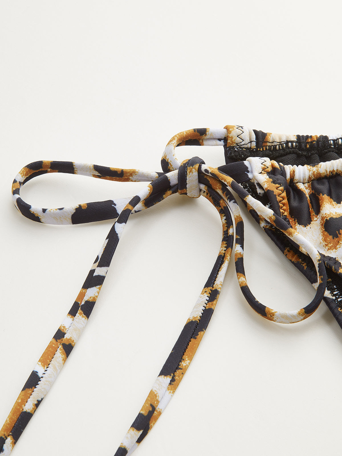 Leopard Print Lace-up Bikini Bottom