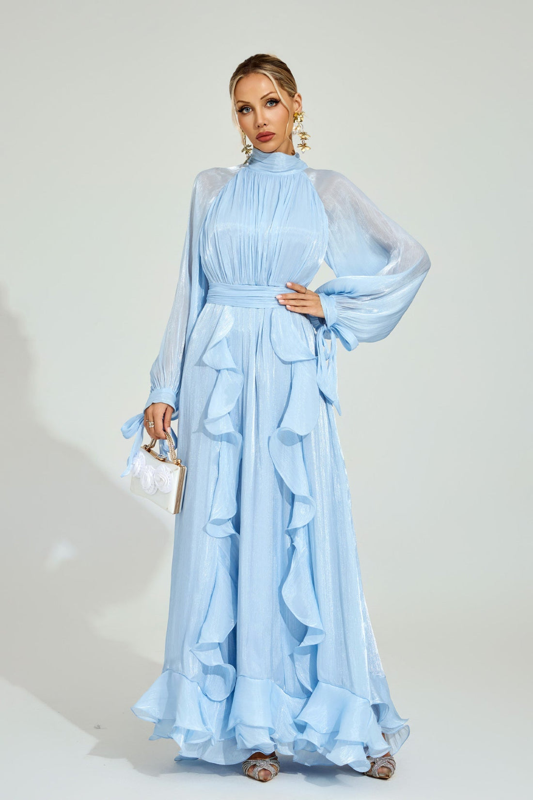 Céleste Rüschen-Maxikleid 