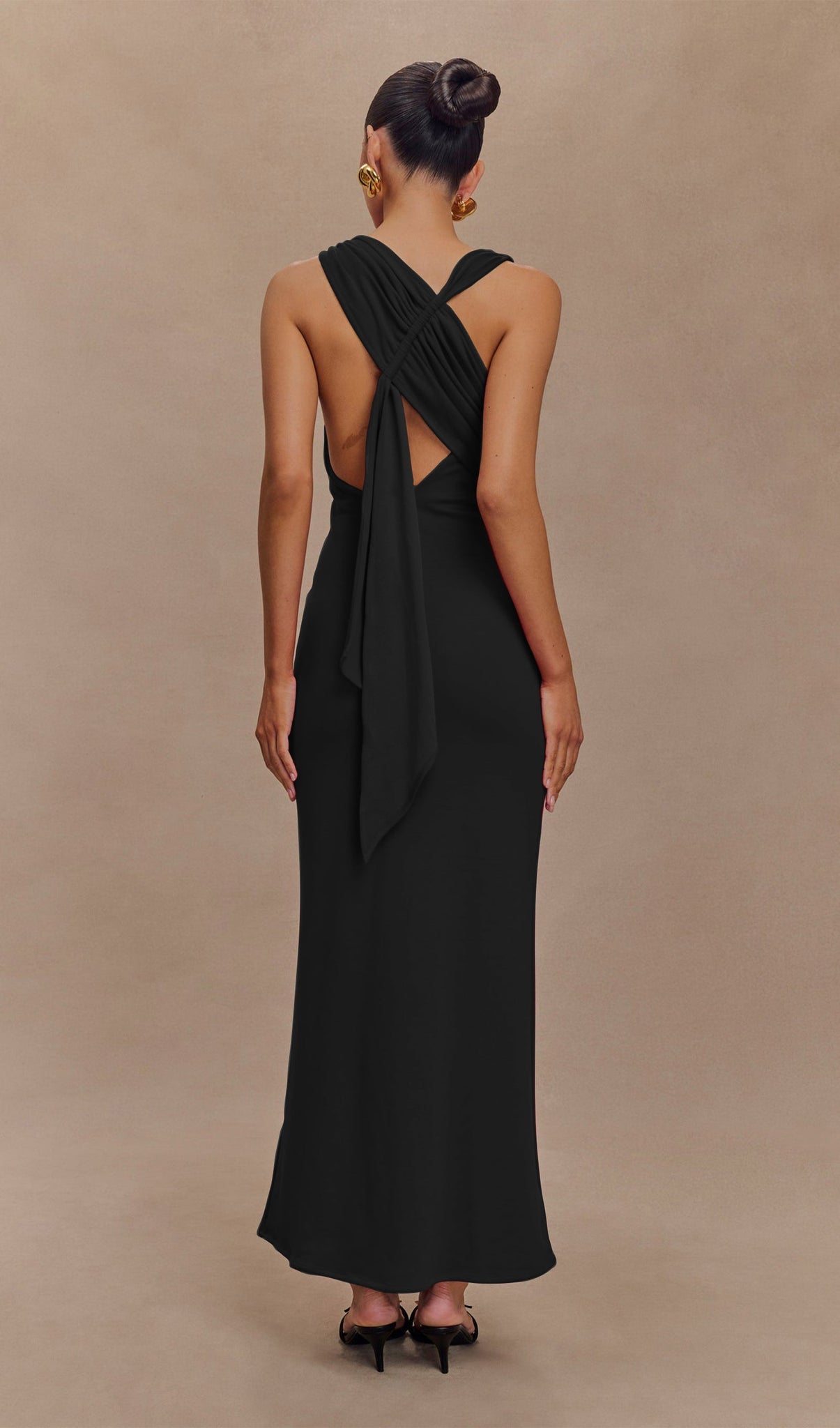 black scuba maxi dress Rubina Scuba Maxi Dress - Black