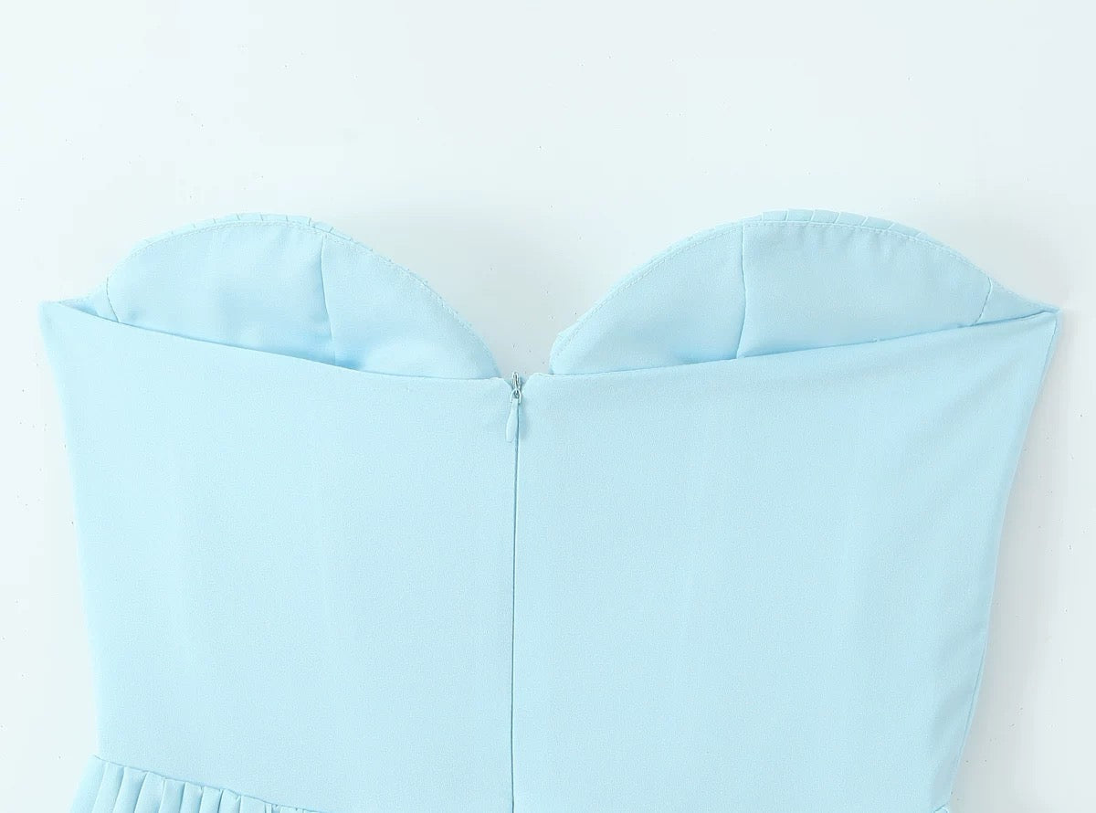 Celeste Pileli Bustier Maxi Elbise