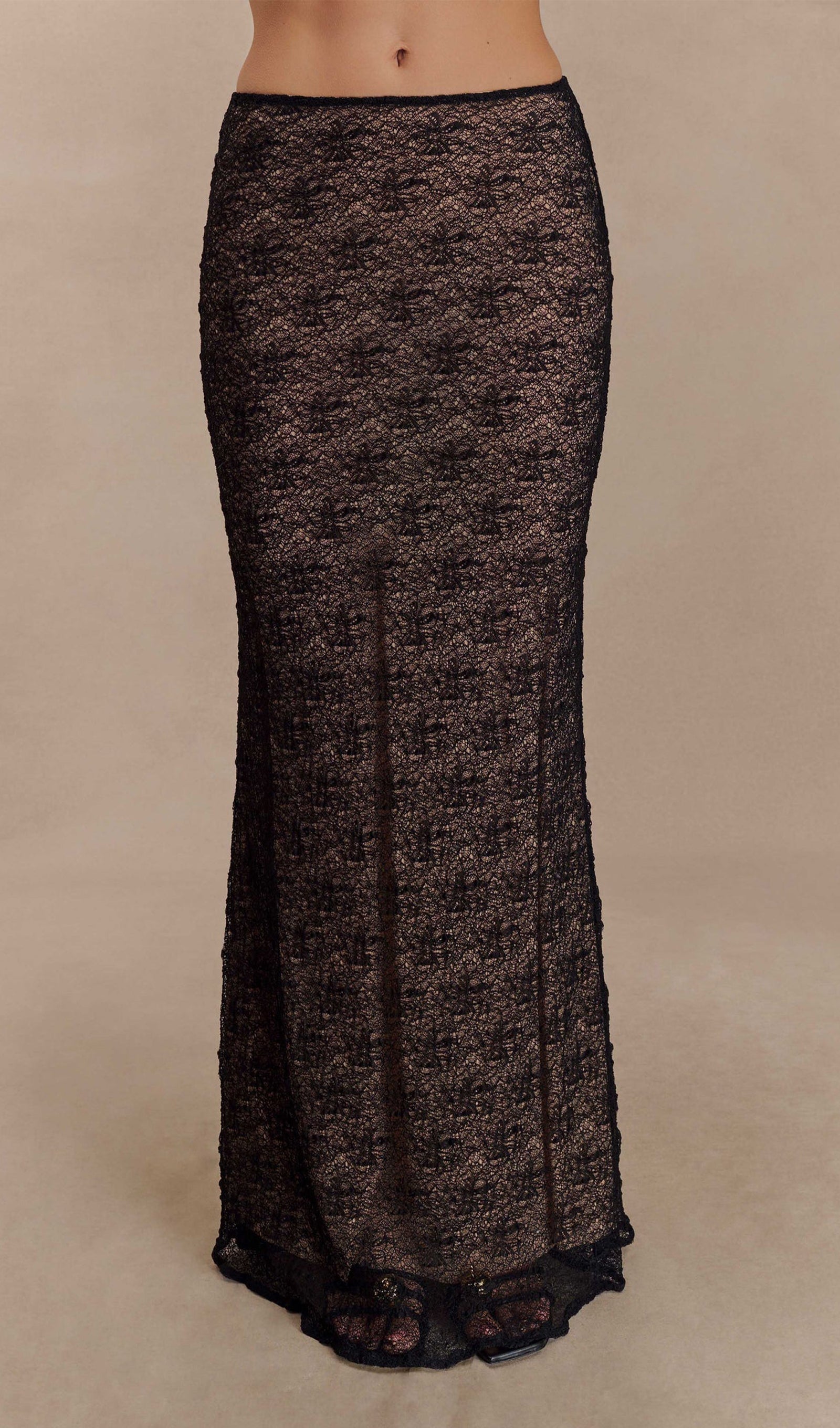 Transparent Lace Maxi Skirt