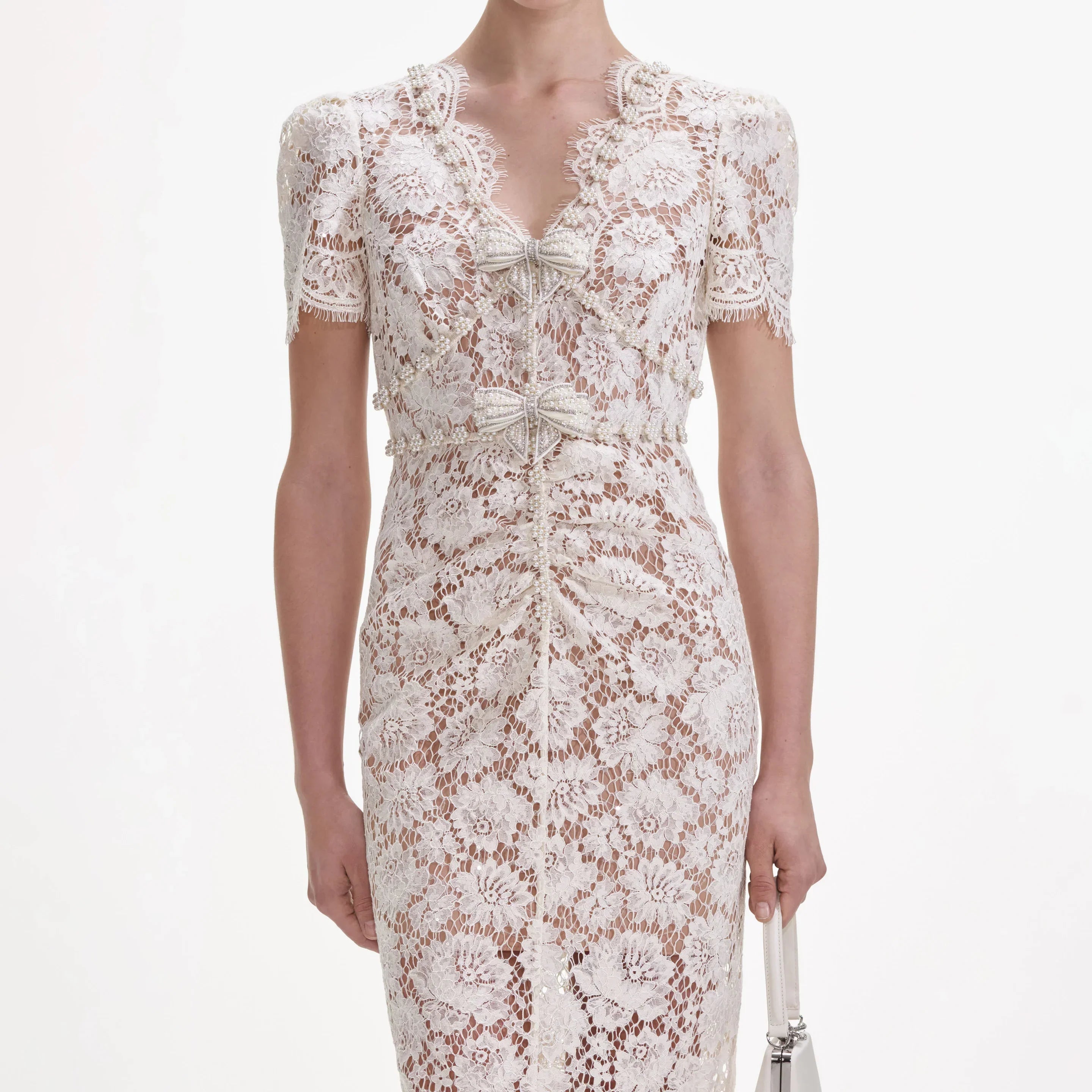 Celeste Ruffled Lace Midi Dress