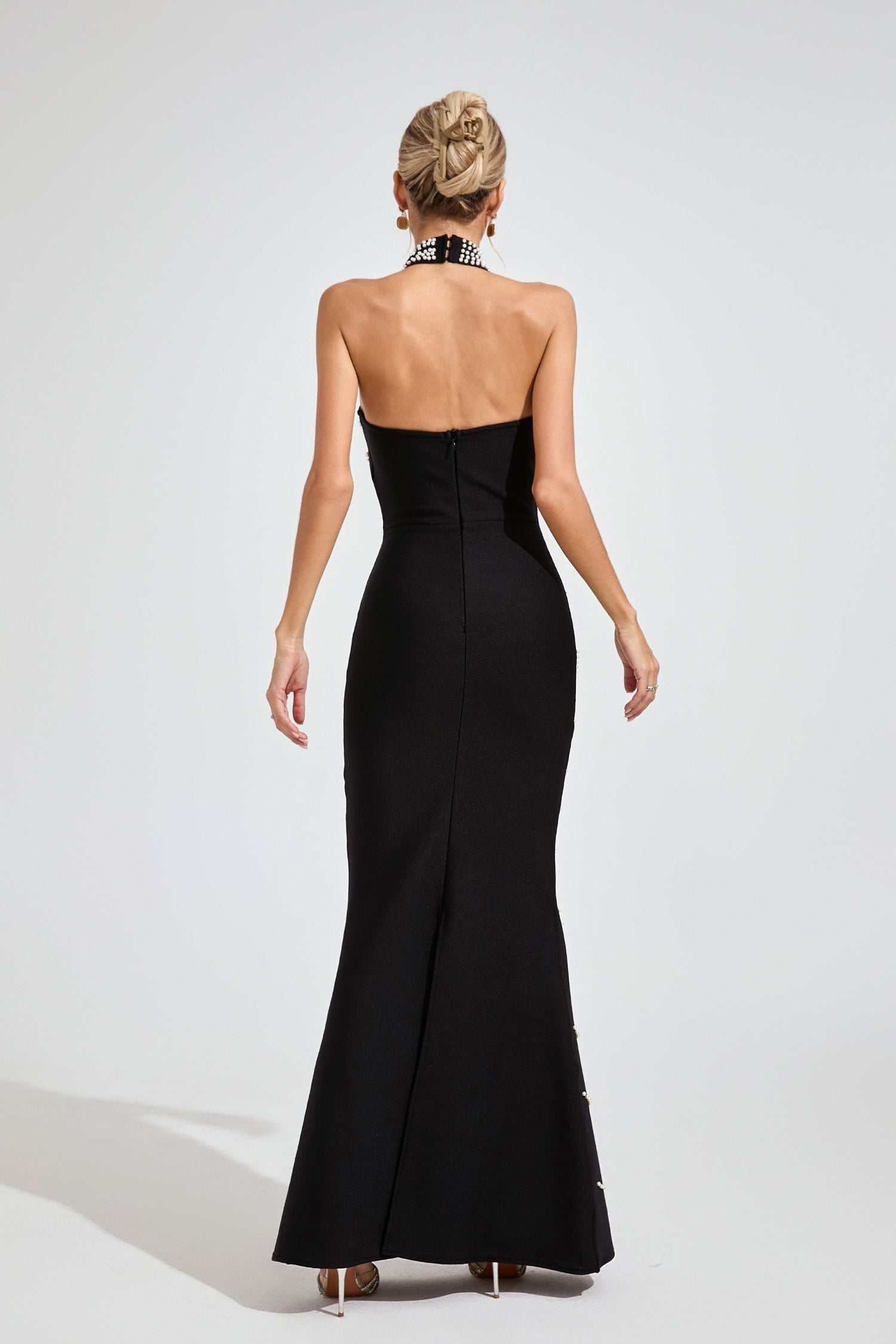 Stella Perlenketten-Meerjungfrauen-Maxikleid