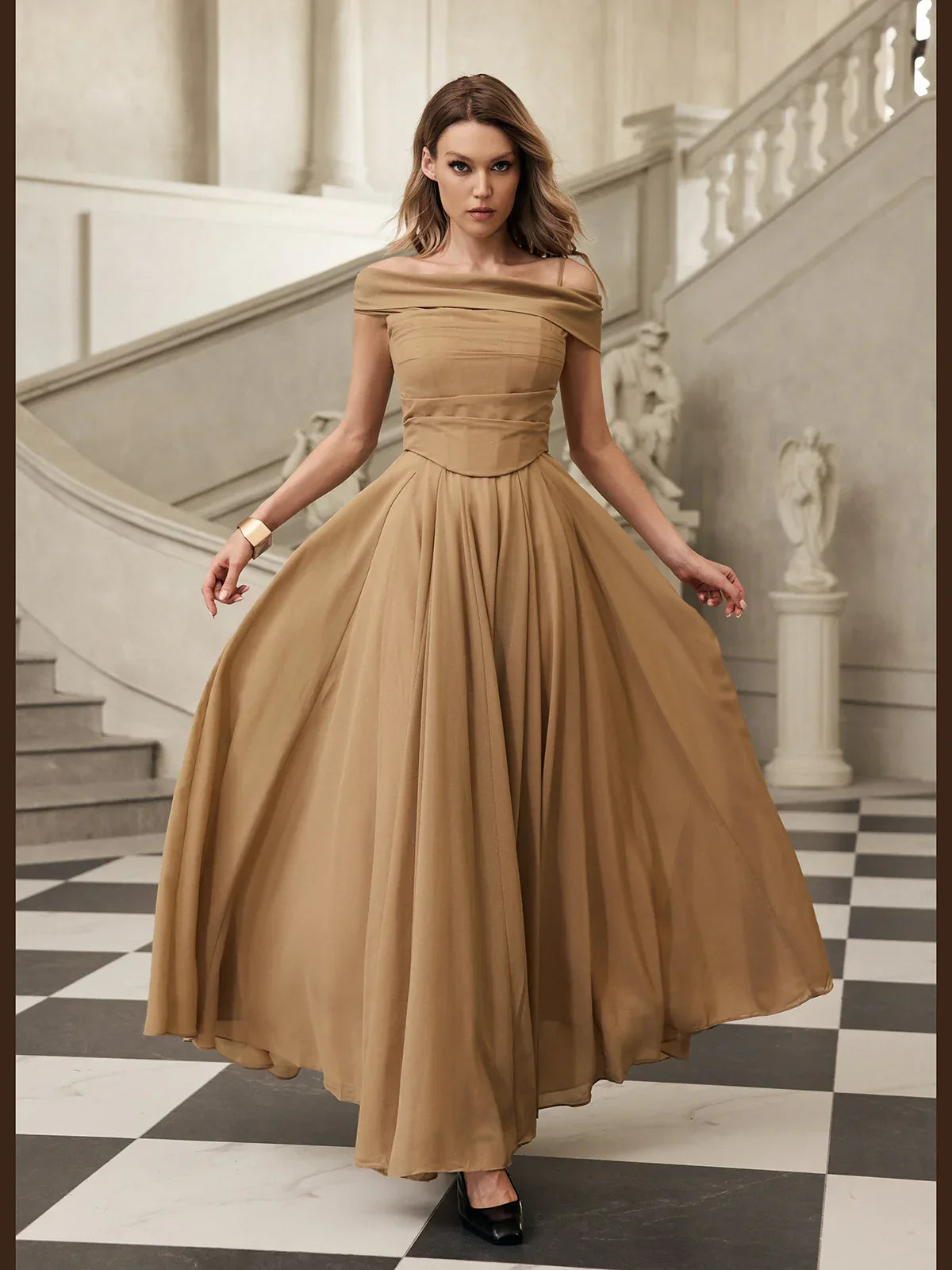 Laurette Draped Maxi Dress 