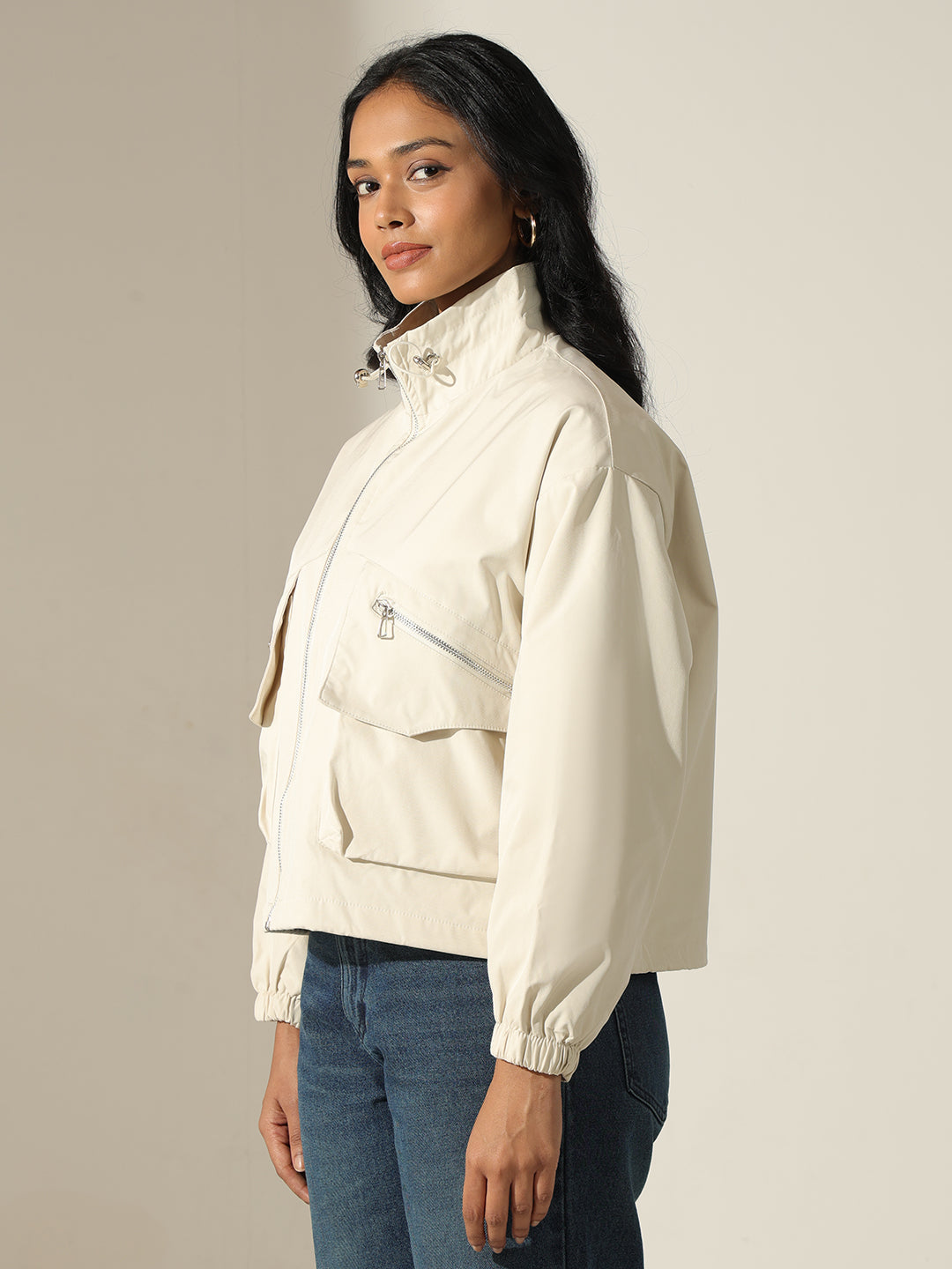 Willa Önü Fermuarlı Bomber Mont