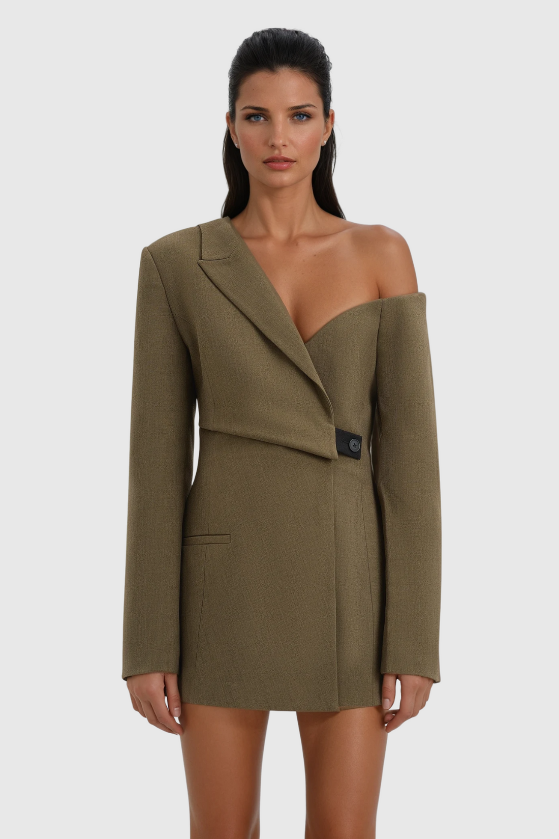 Caner Asymmetric One-Shoulder Blazer Jacket