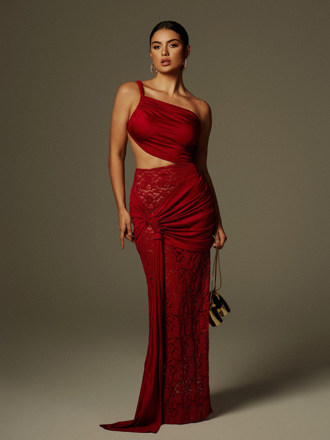 Christopher One Shoulder Maxikleid aus Spitze 