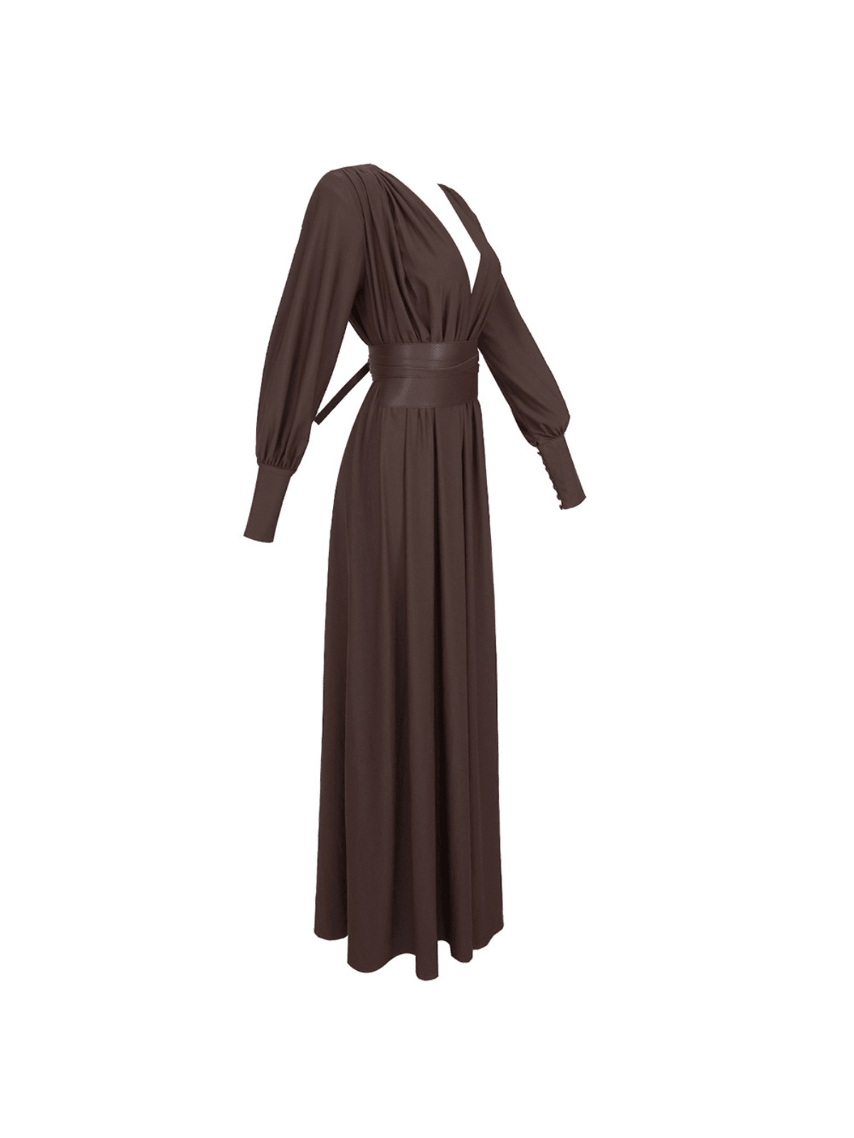 Cosmo V-Neck Belted Maxi Dress
