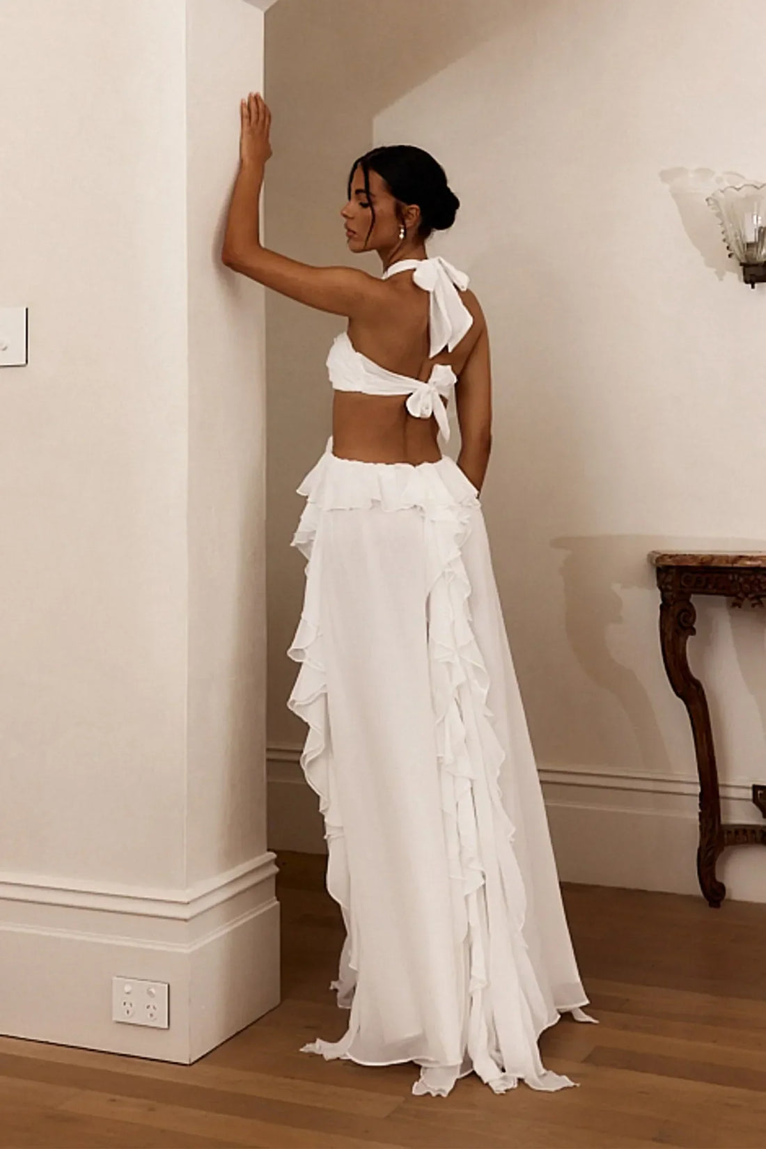 Ophelia Rüschen-Maxikleid mit Blumenmuster