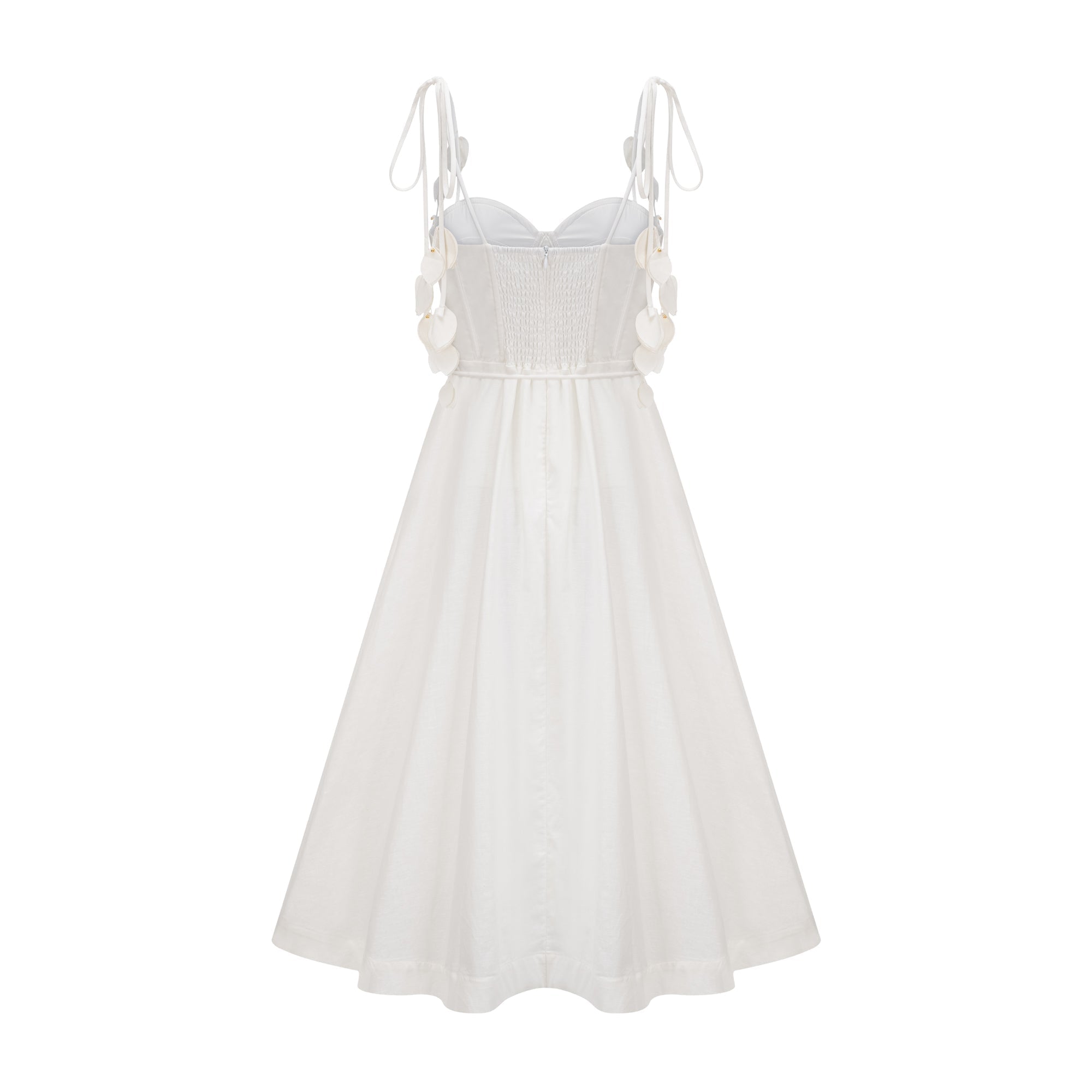 Hélène White Corset Midi Dress