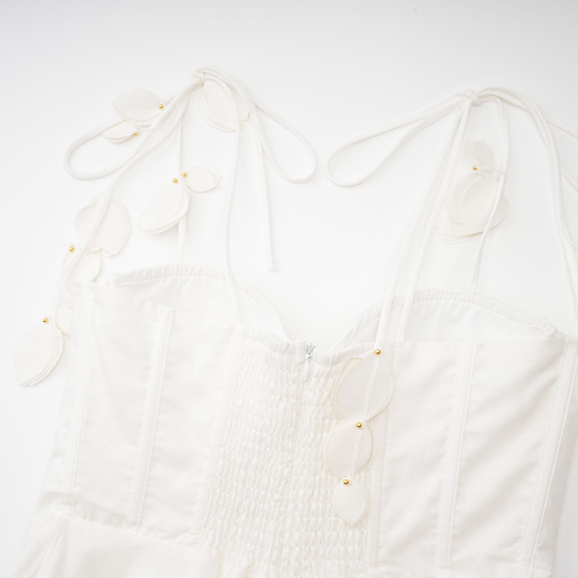 Hélène White Corset Midi Dress