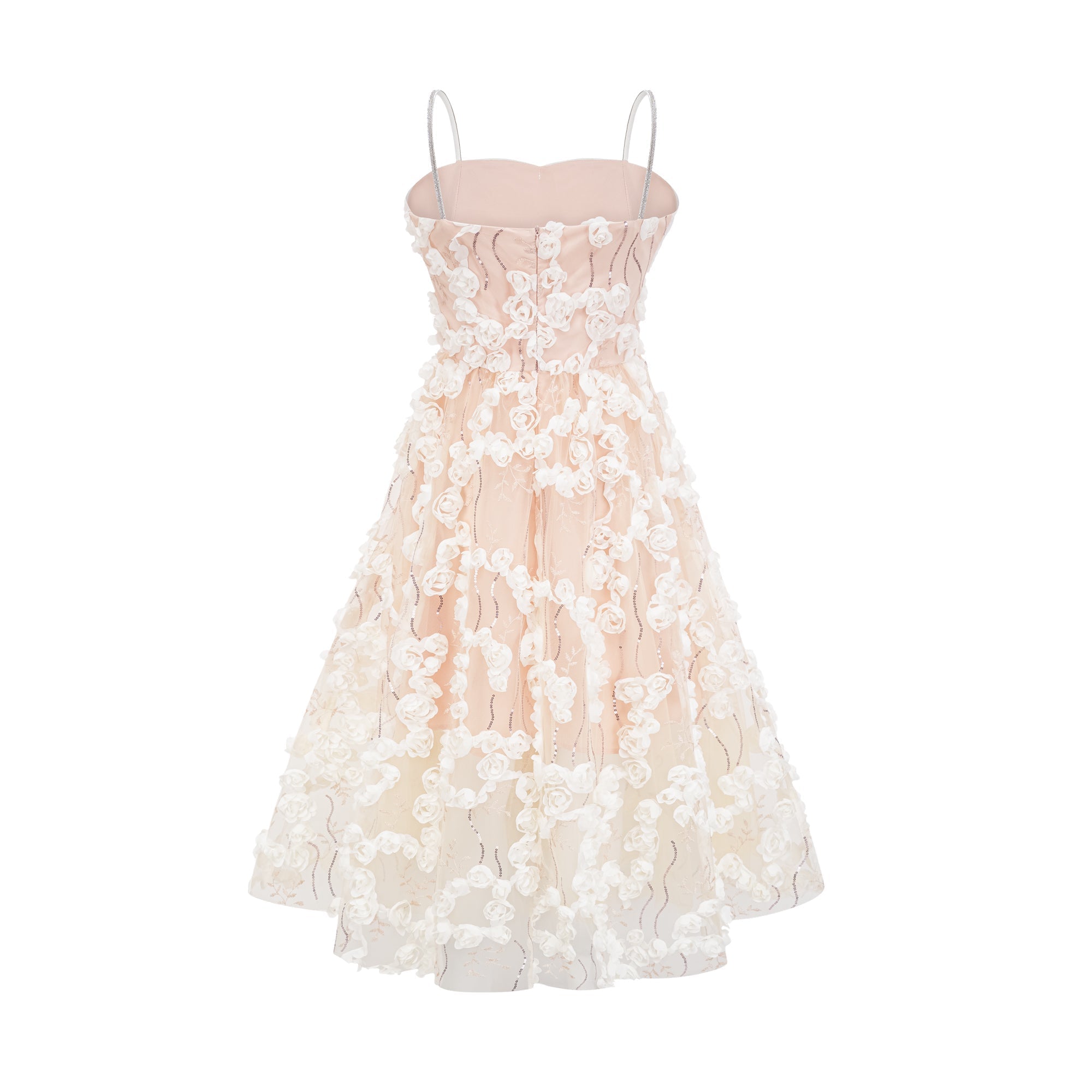 Jacqueline Floral Applique Embroidered Midi Dress