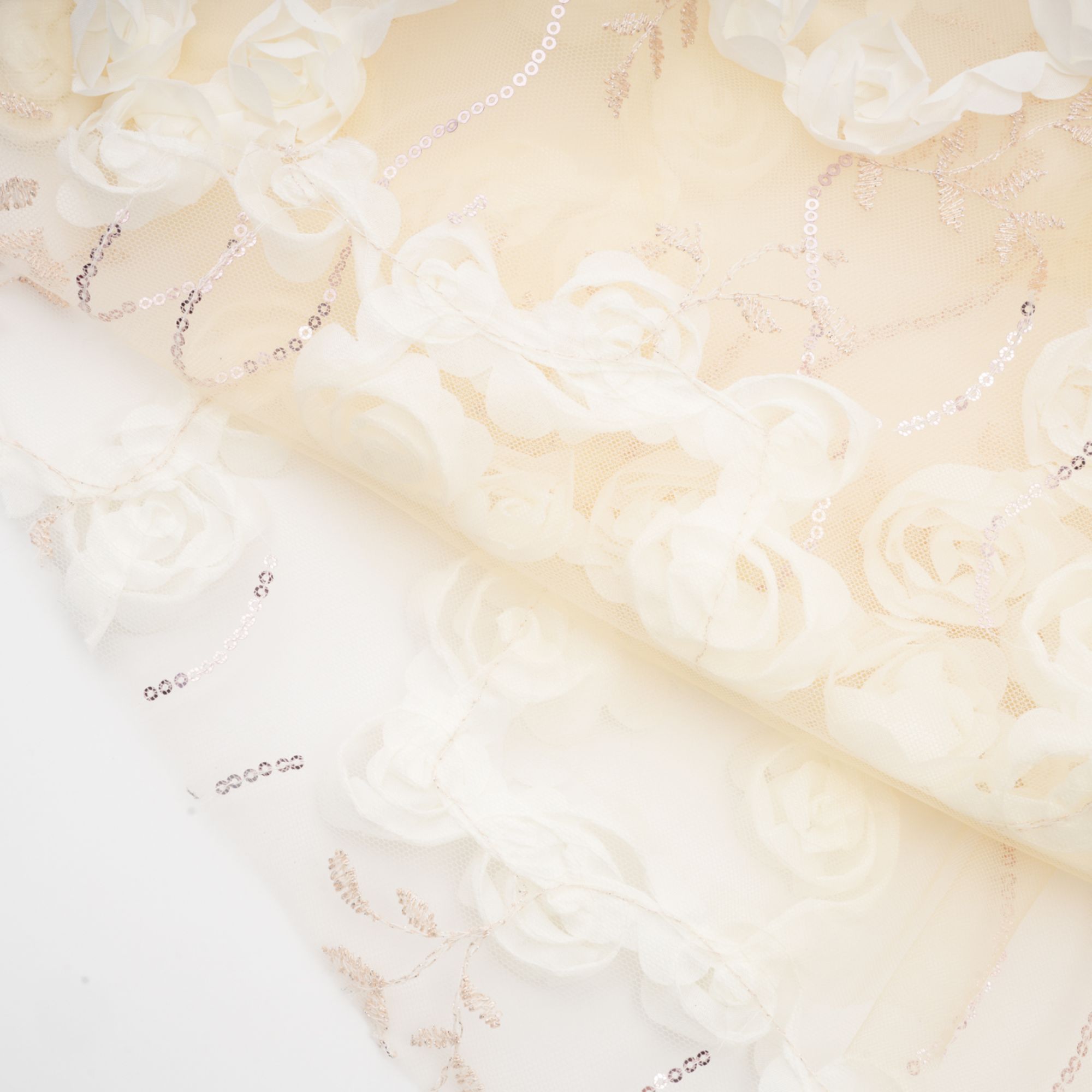 Jacqueline Floral Applique Embroidered Midi Dress