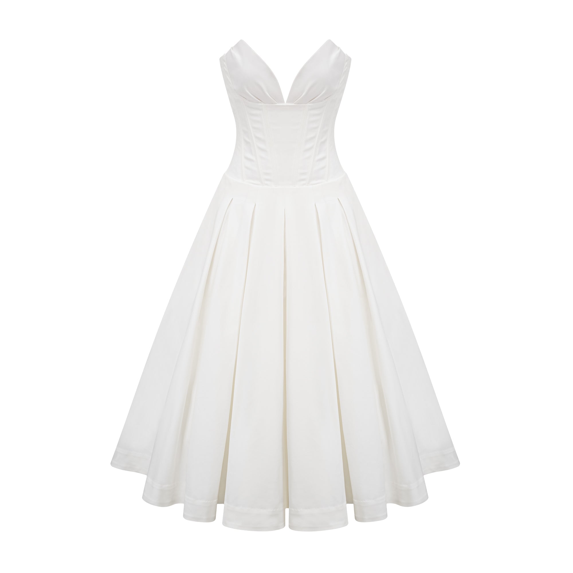 Katherine schulterfreies Korsett-Midikleid