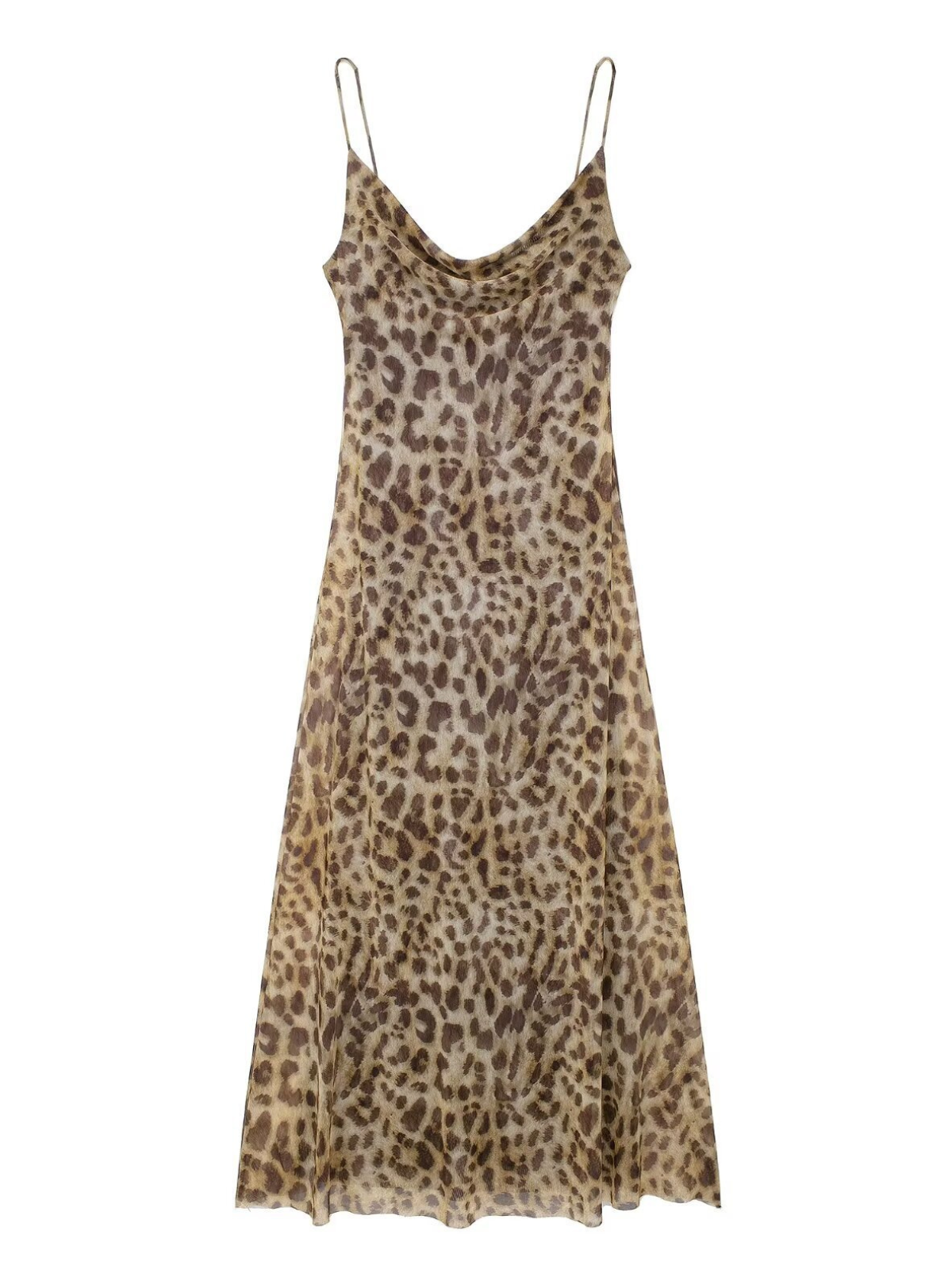 Drynthia Spaghetti Leopard Midikleid Braun