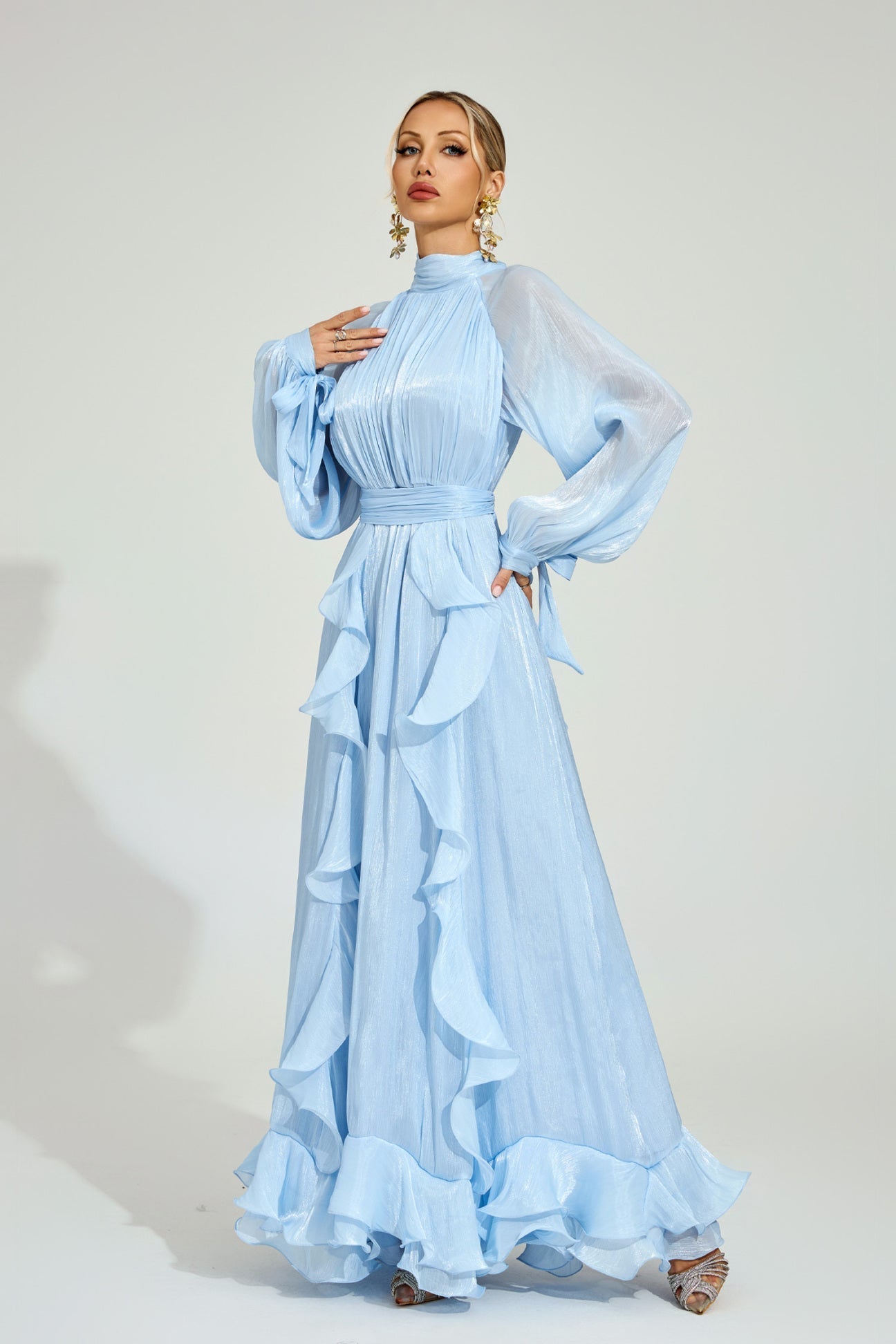 Céleste Rüschen-Maxikleid 