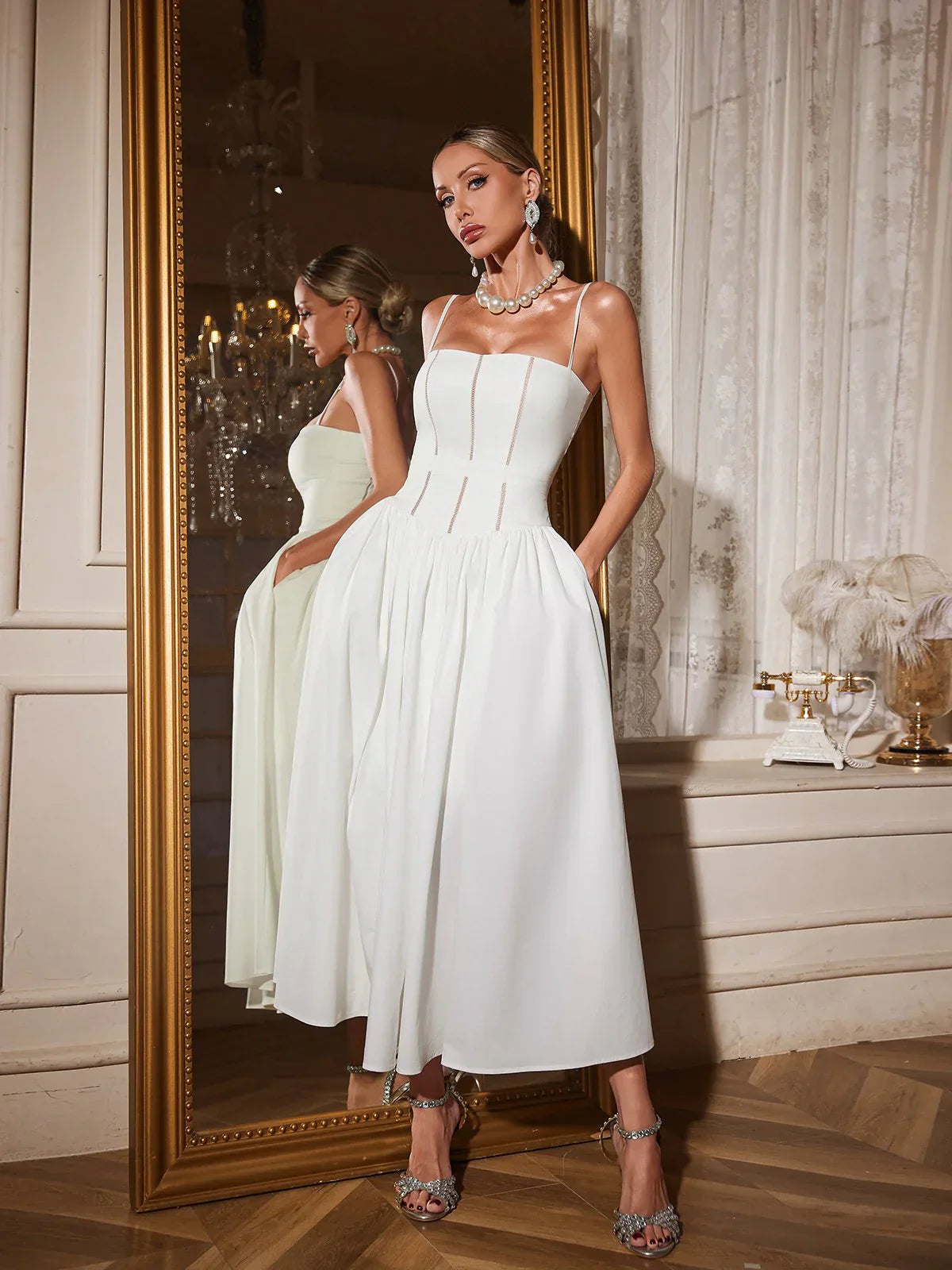 Amelie Korseli Flare Midi Elbise