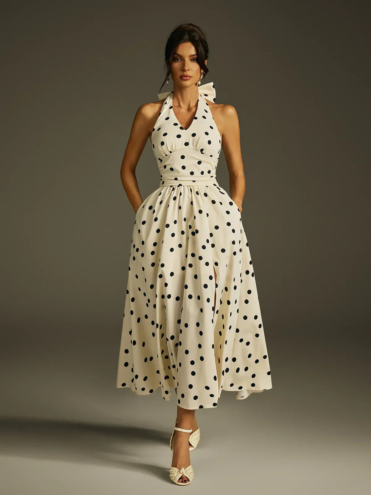 Colette Polka Midi Elbise