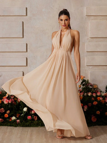 Soleil Halter Maxikleid