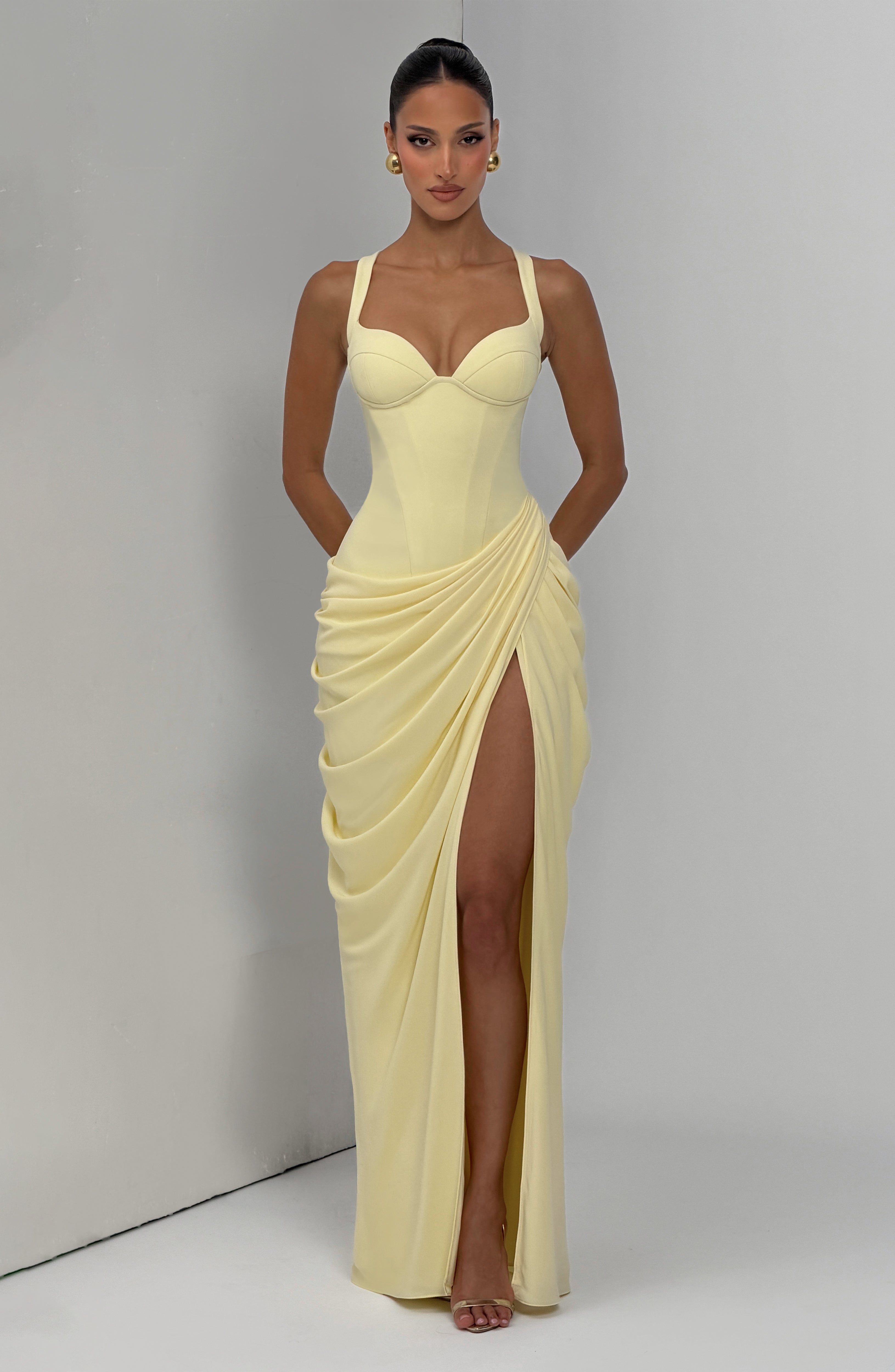 Vlara Maxi Elbise - Limon