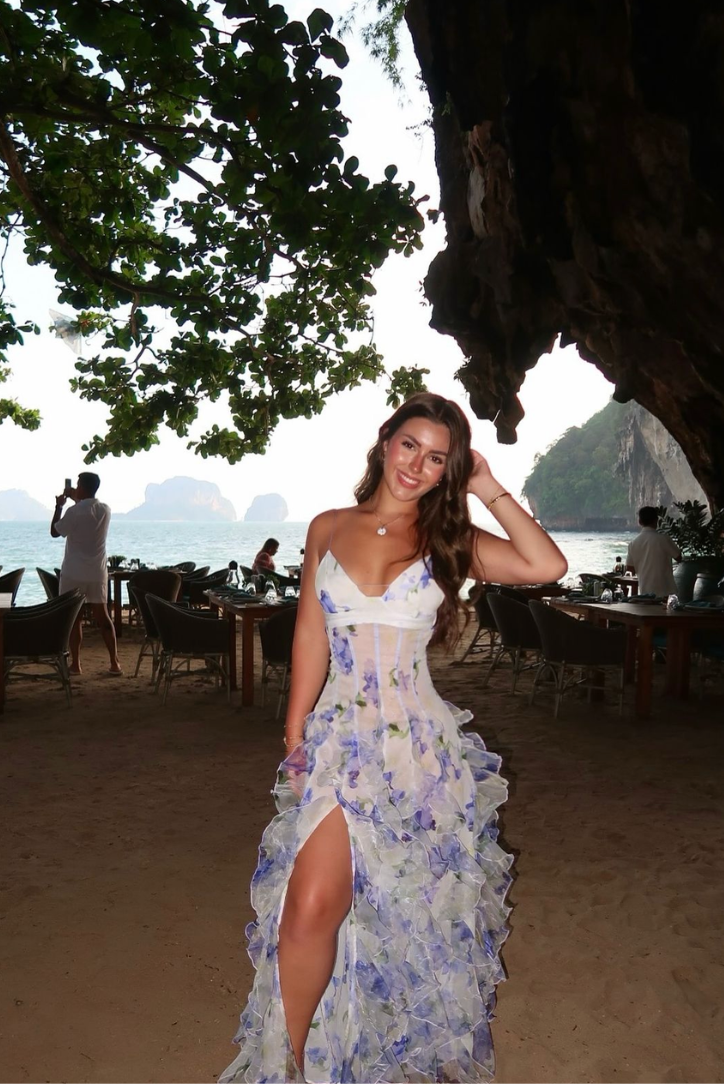 Maisie Çiçekli Uzun Elbise