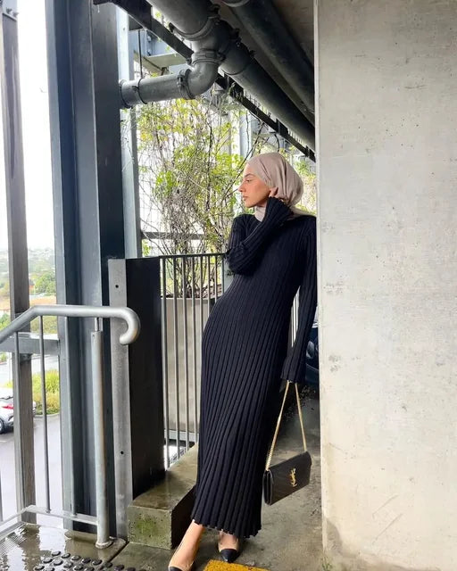 Maxi Örme Uzun Maksi Elbise