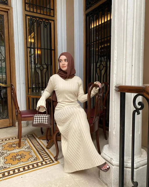 Maxi Örme Uzun Maksi Elbise