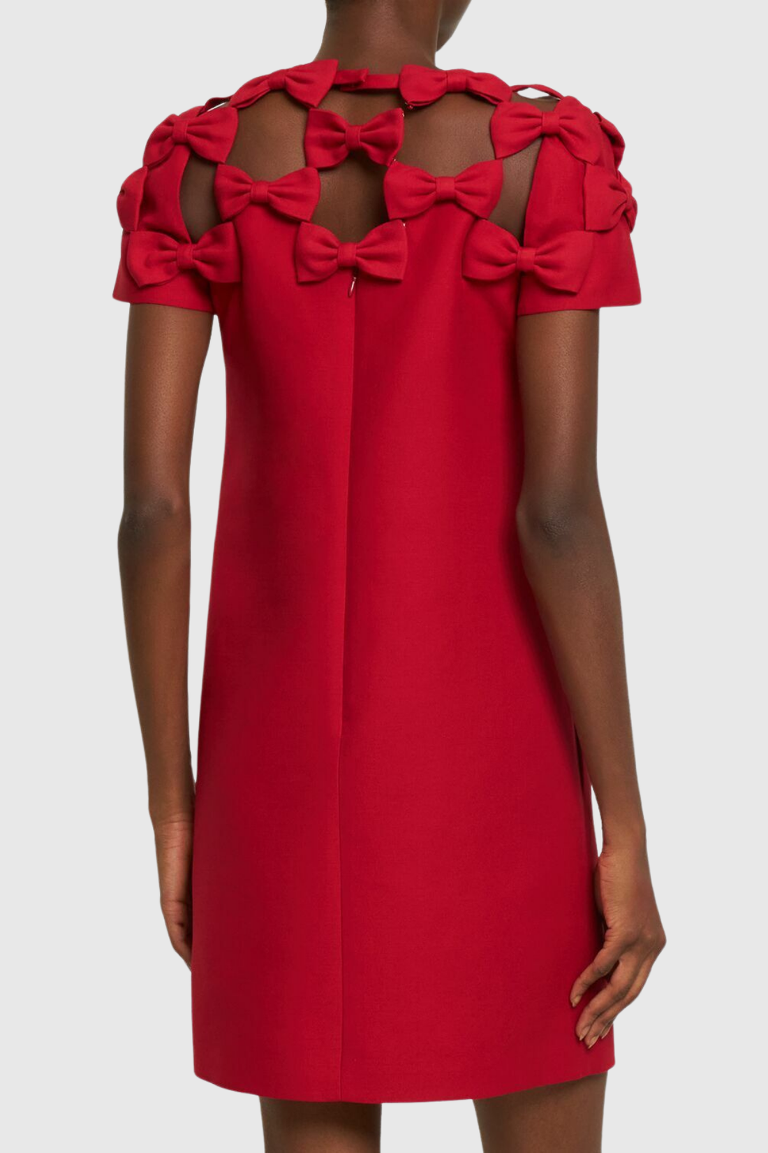 Elina Short-Sleeved Mini Dress with Bow