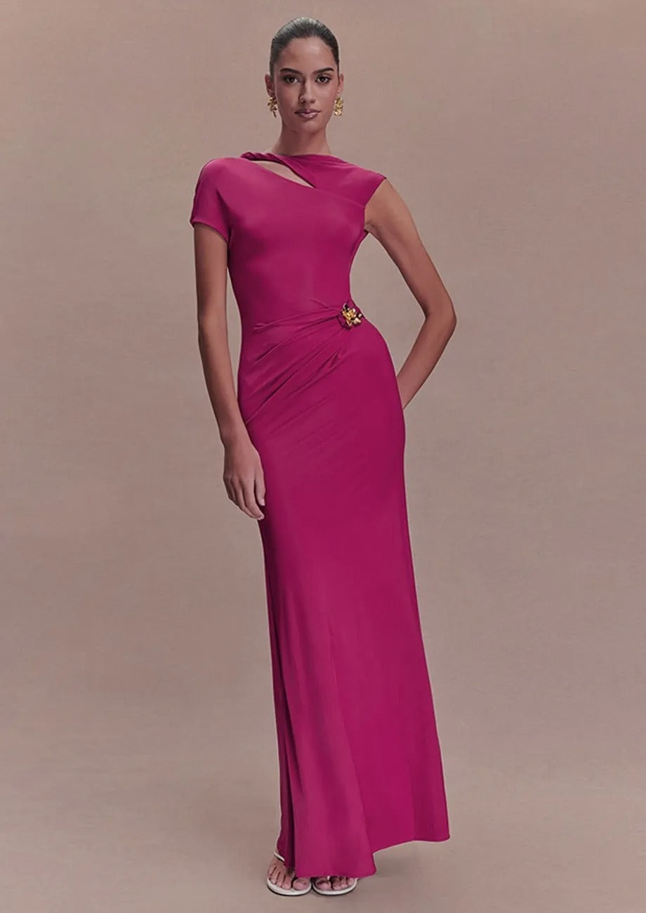 Kılıf Kesimli Uzun Elbise