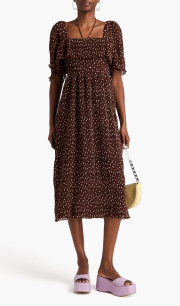 Rüschenkleid mit Polka-Dots