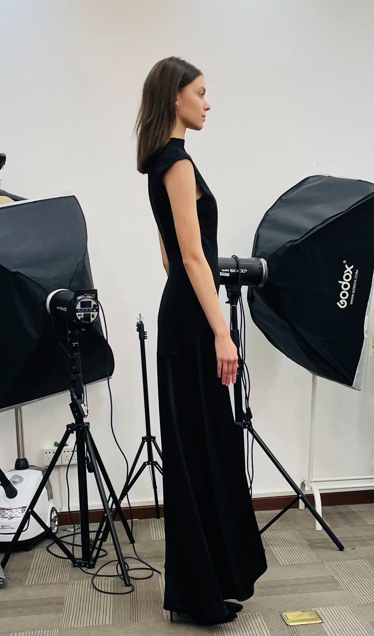 Knitted Satin Sleeveless Maxi Dress 