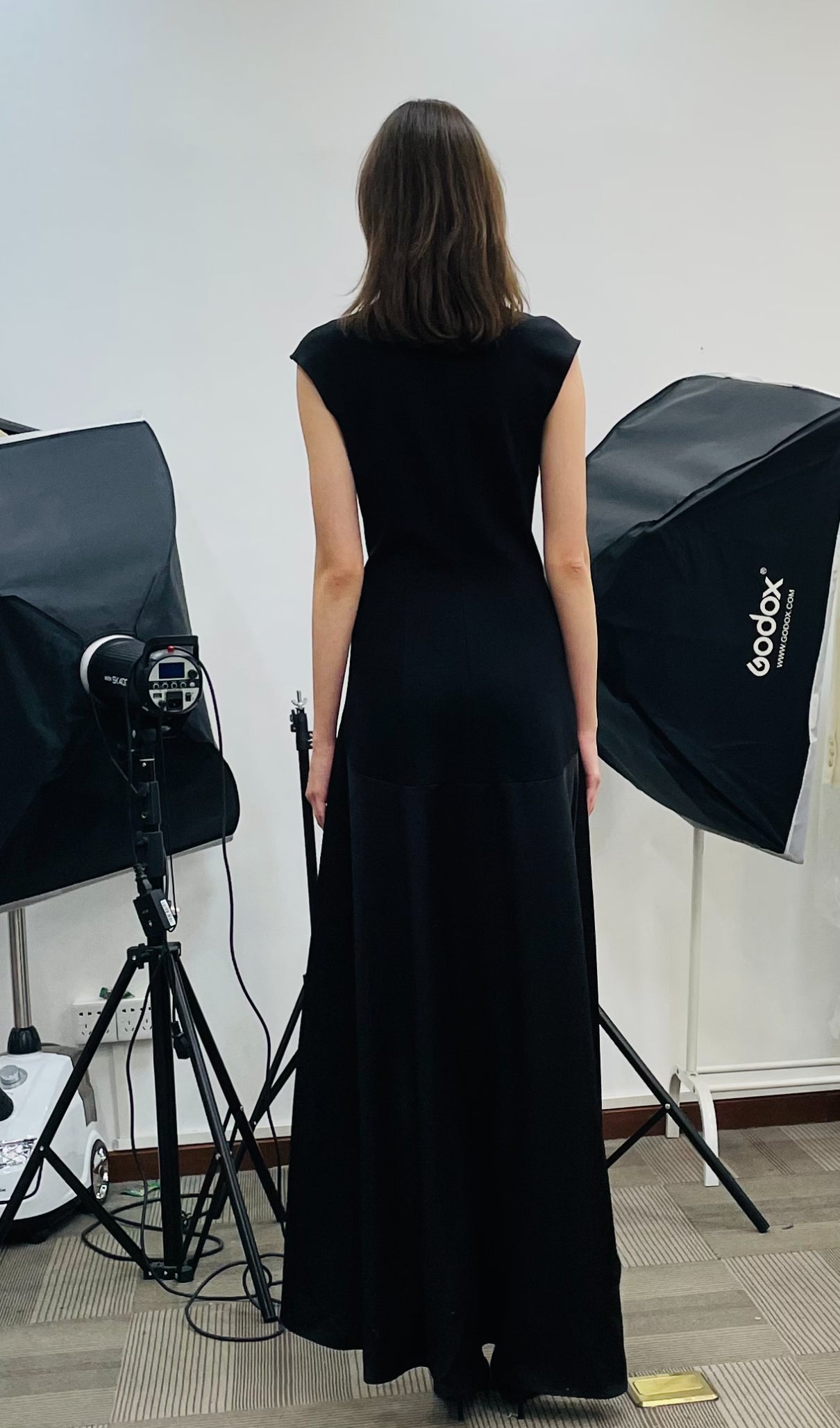 Knitted Satin Sleeveless Maxi Dress 