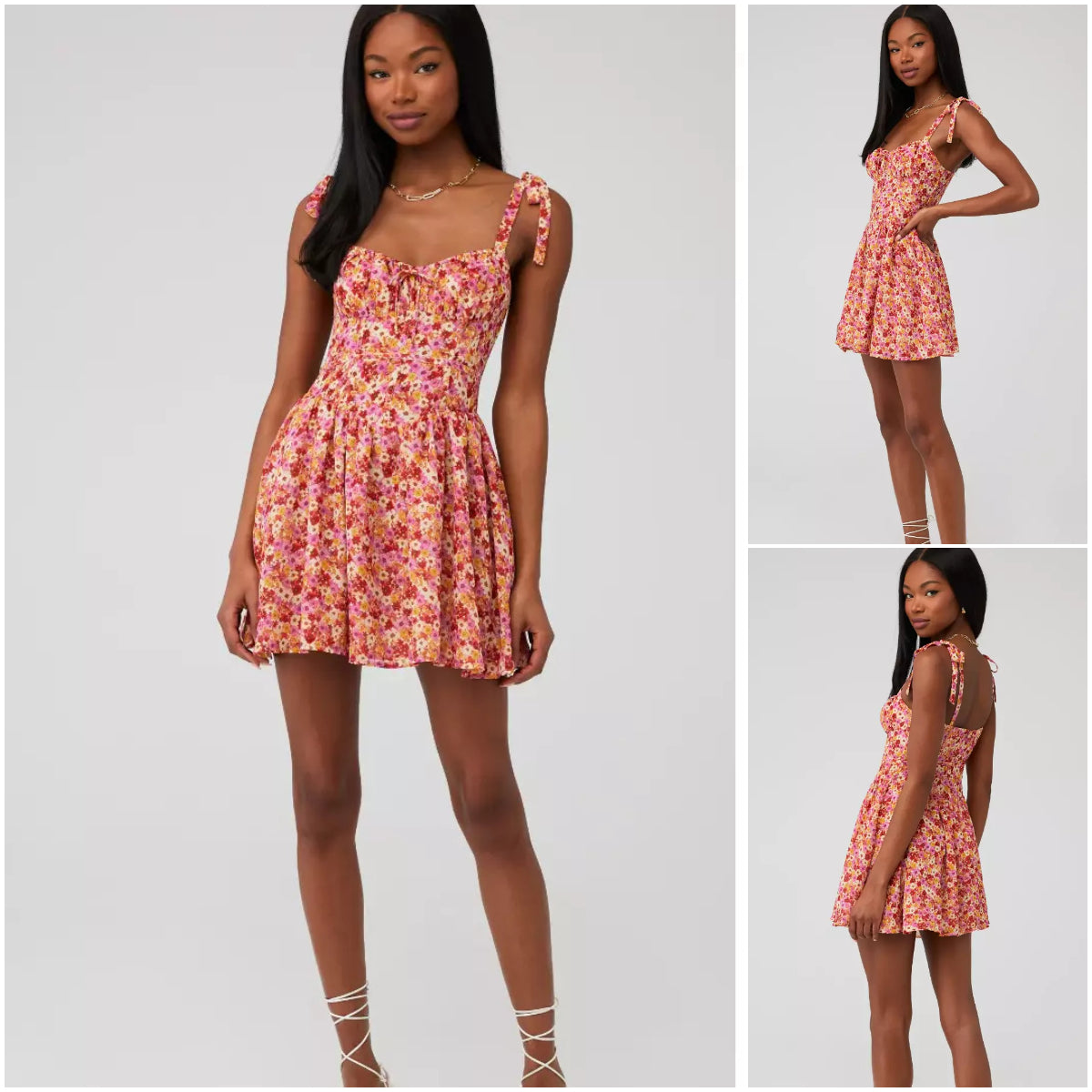 Floral Pattern Mini Dress