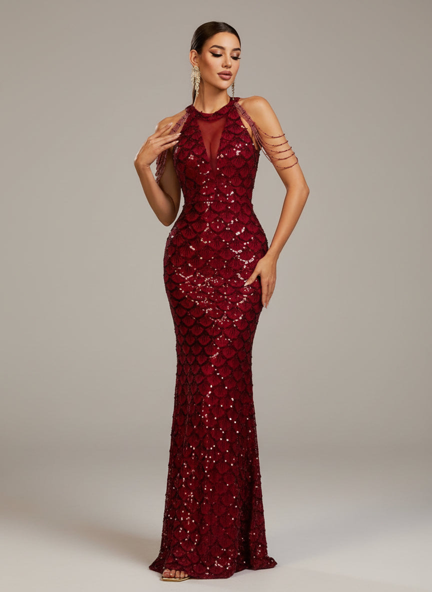 Amaryllis Elegantes Meerjungfrauen-Maxikleid