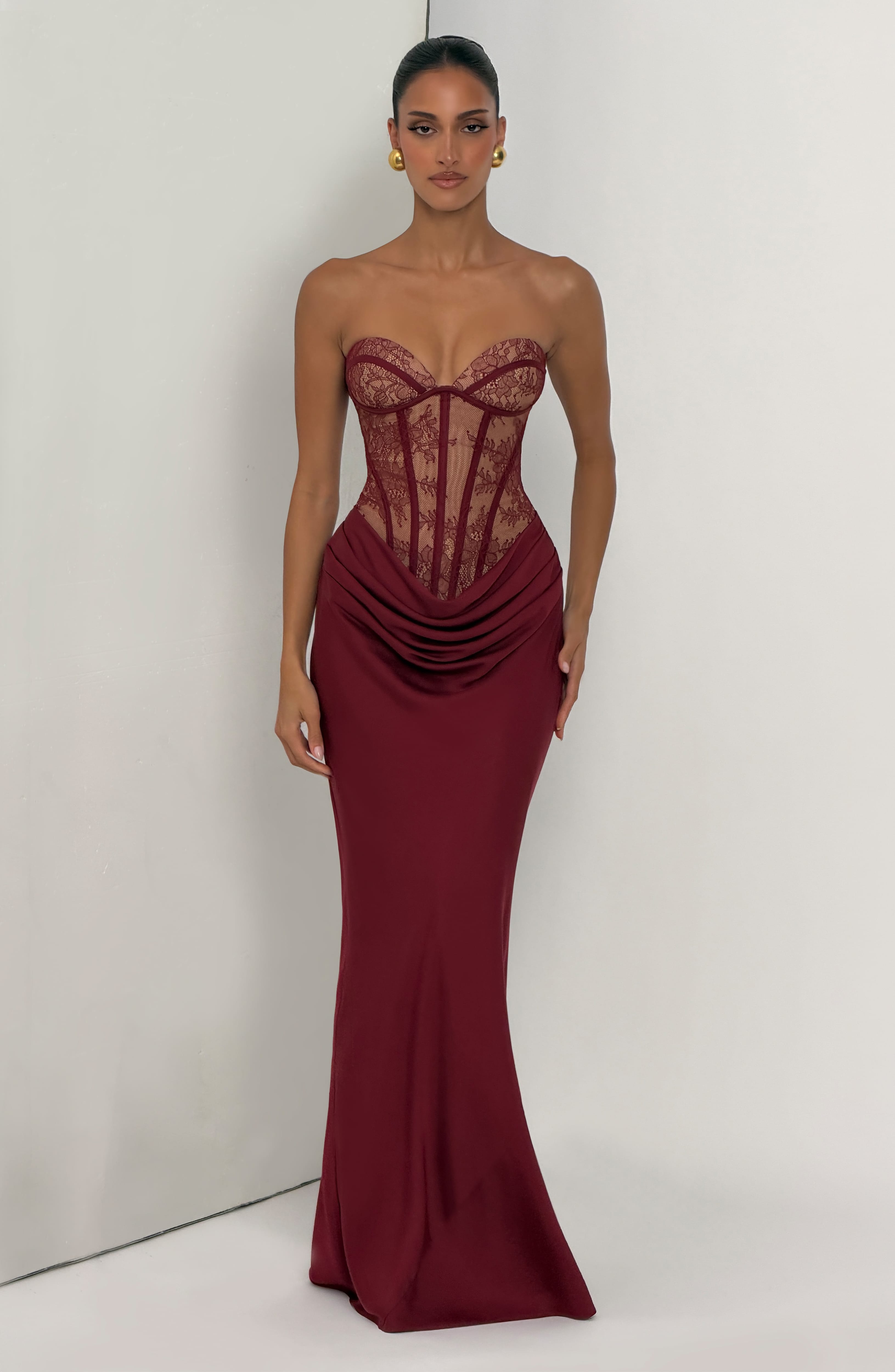 Kathleen Maxi Elbise  Bordo