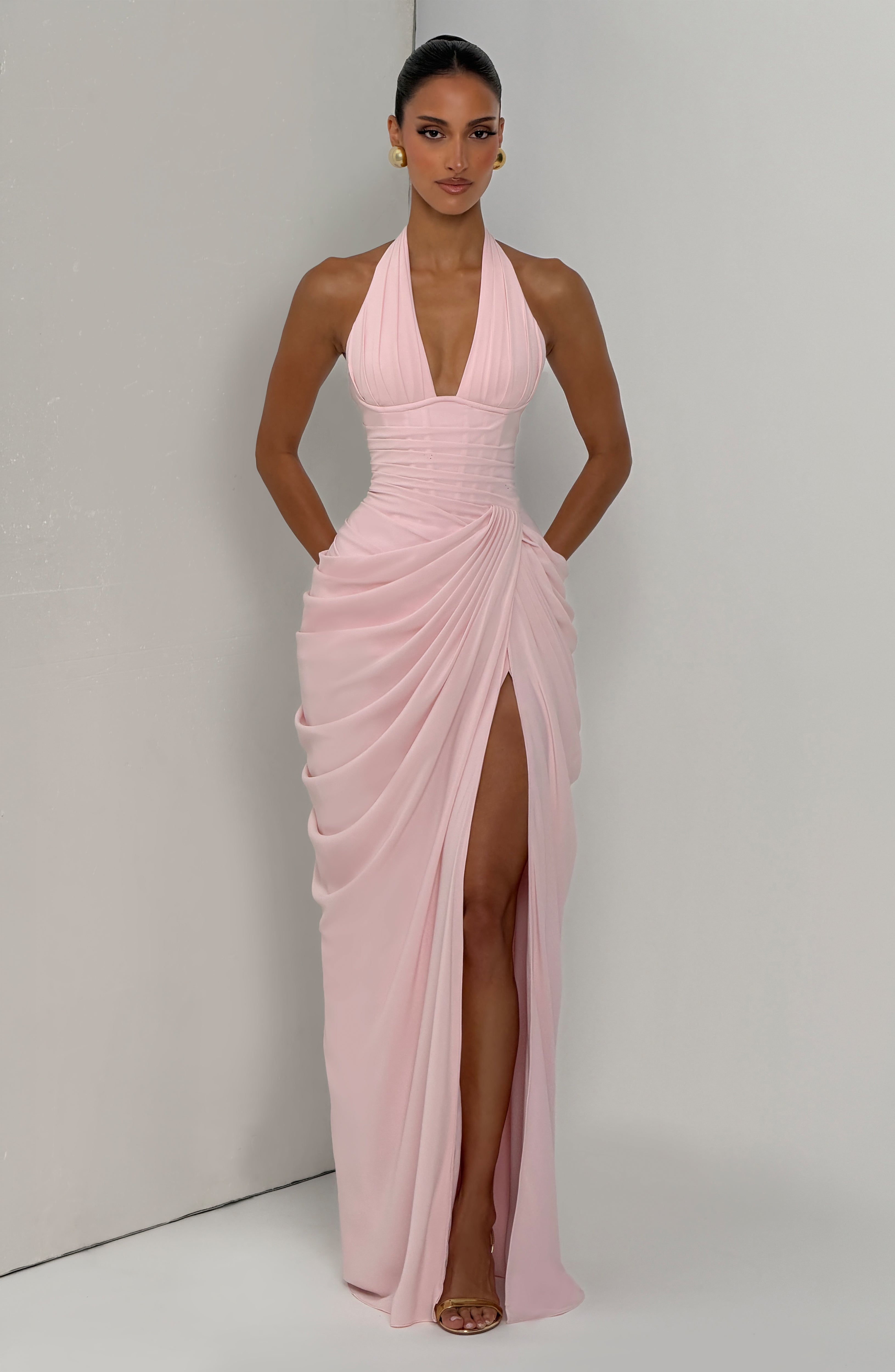 Minette Maxi Elbise - Pembe